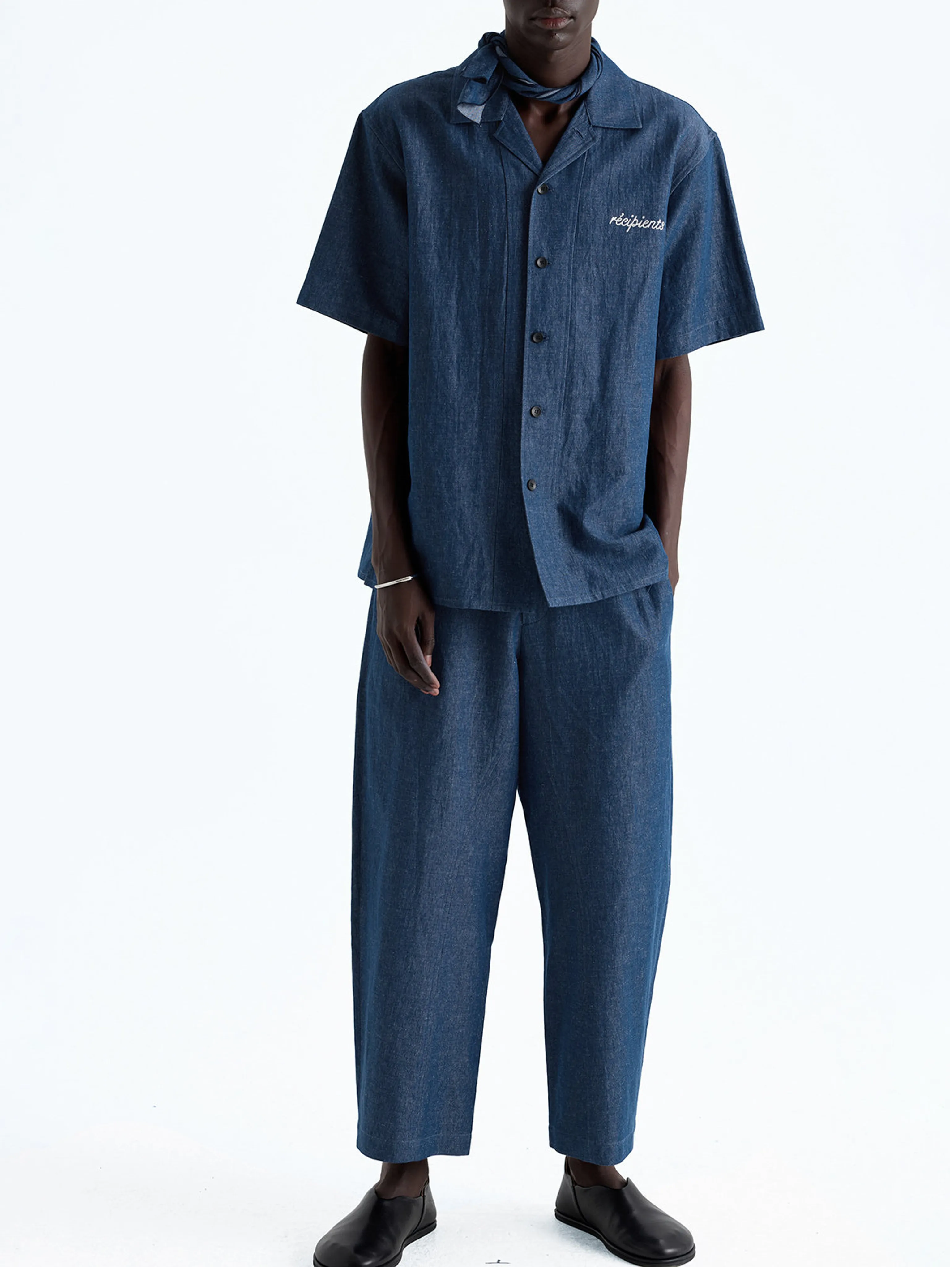 Denim-Dyed Hemp-Cotton Cuban-Collar Shirt - Image 5