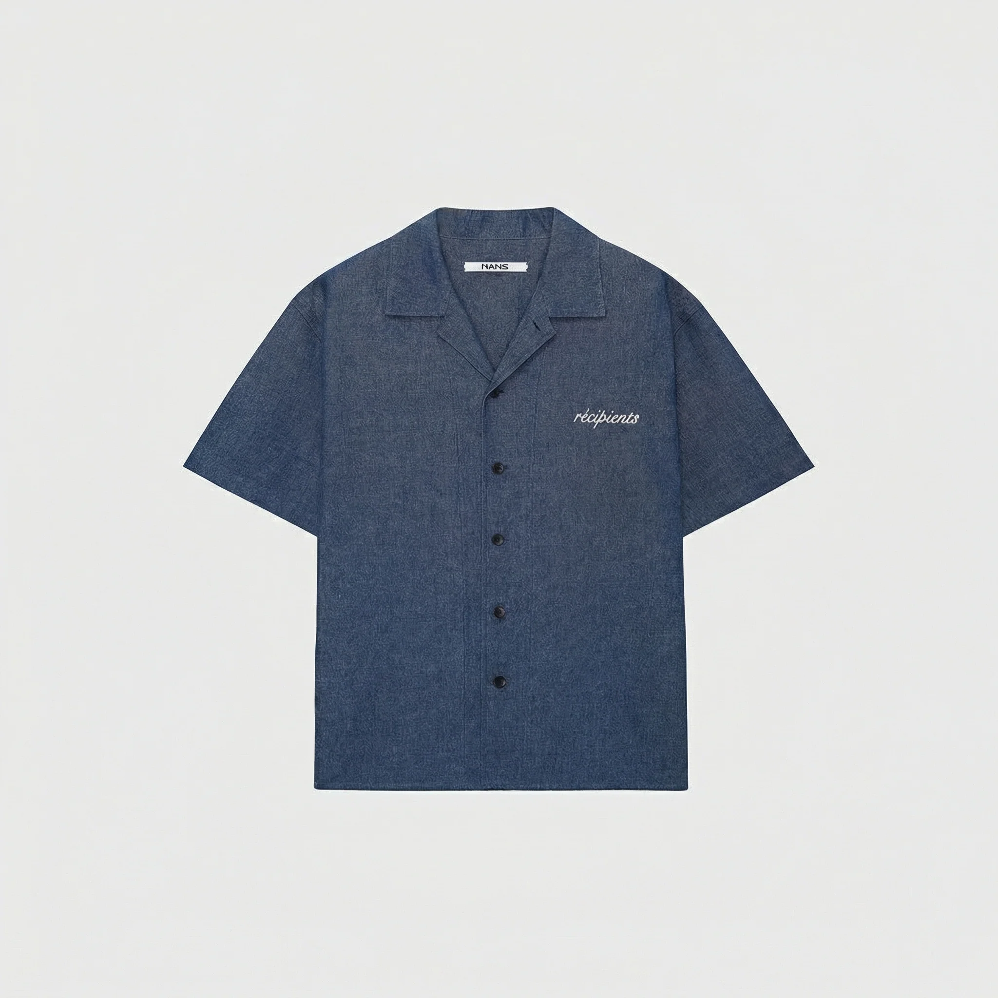 Denim-Dyed Hemp-Cotton Cuban-Collar Shirt - Image 7
