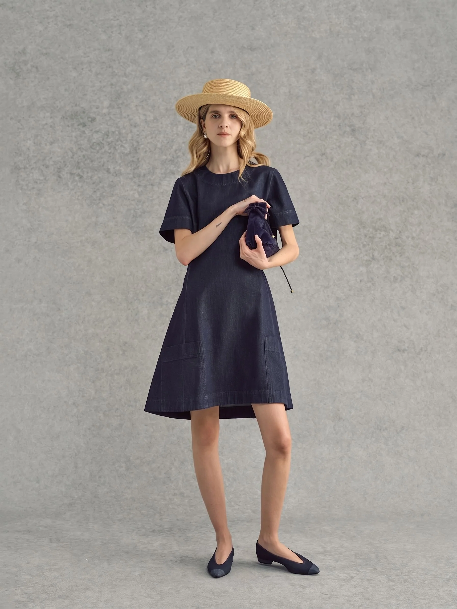 Denim Pocket Dress - Image 4