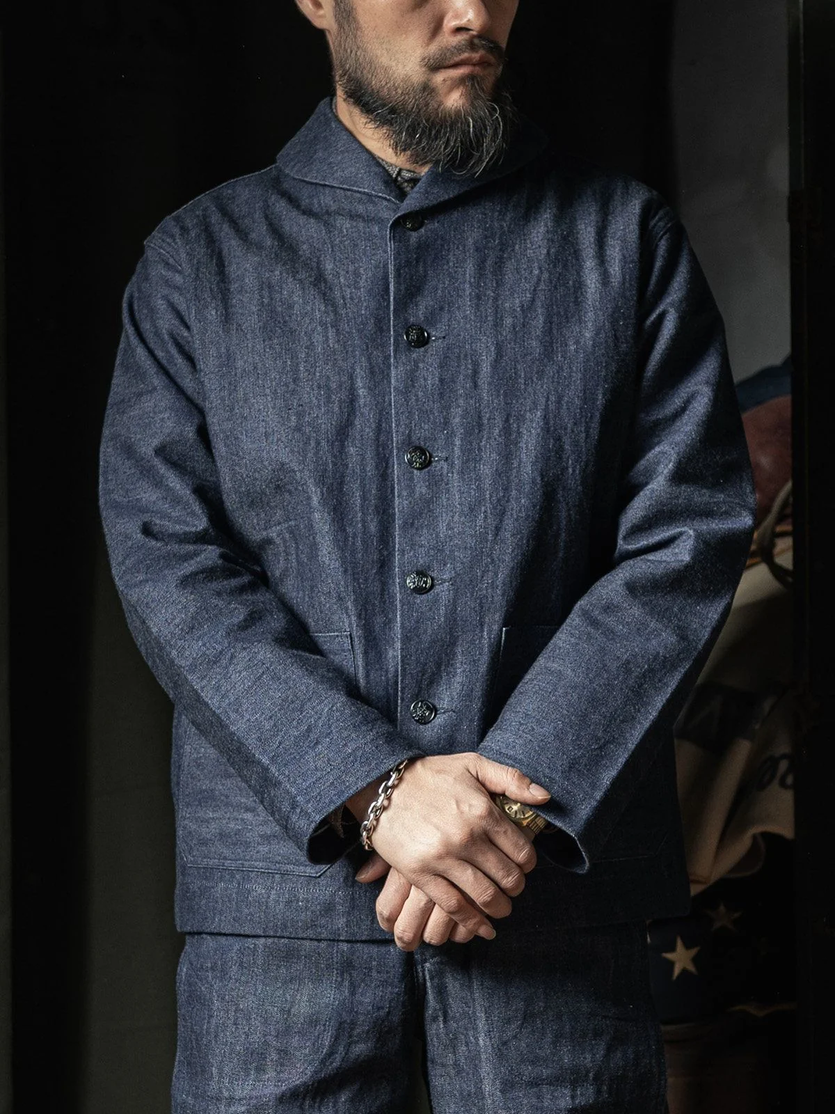 Denim Shawl Jacket