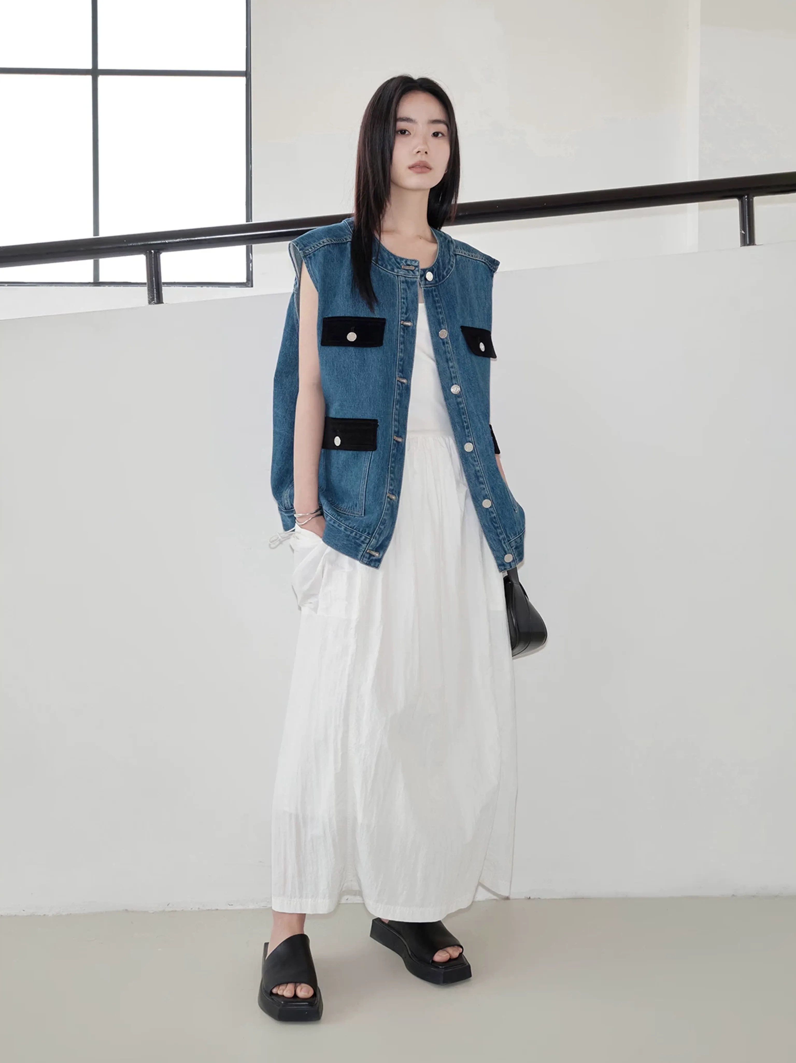 Denim Vest and Skirt Set - Image 2
