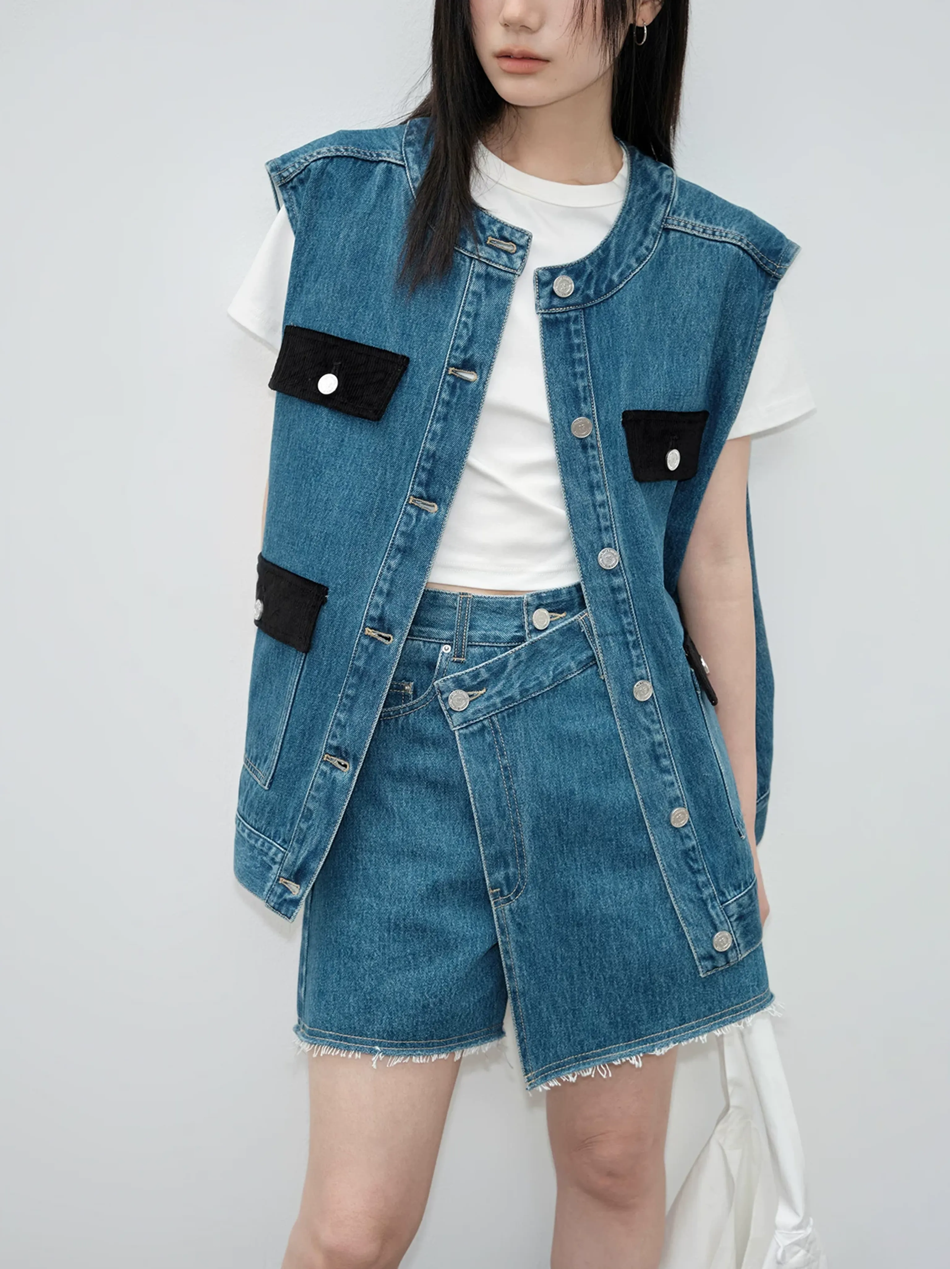 Denim Vest and Skirt Set - Image 4