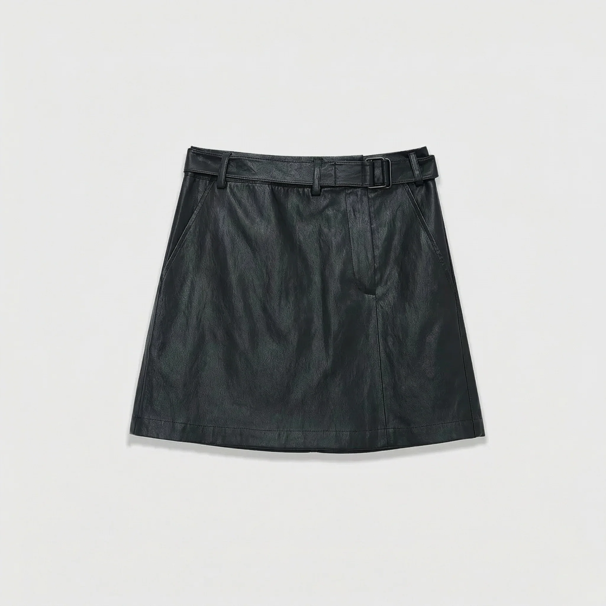 Detachable Belt Faux Leather Skirt & Shorts - Image 9