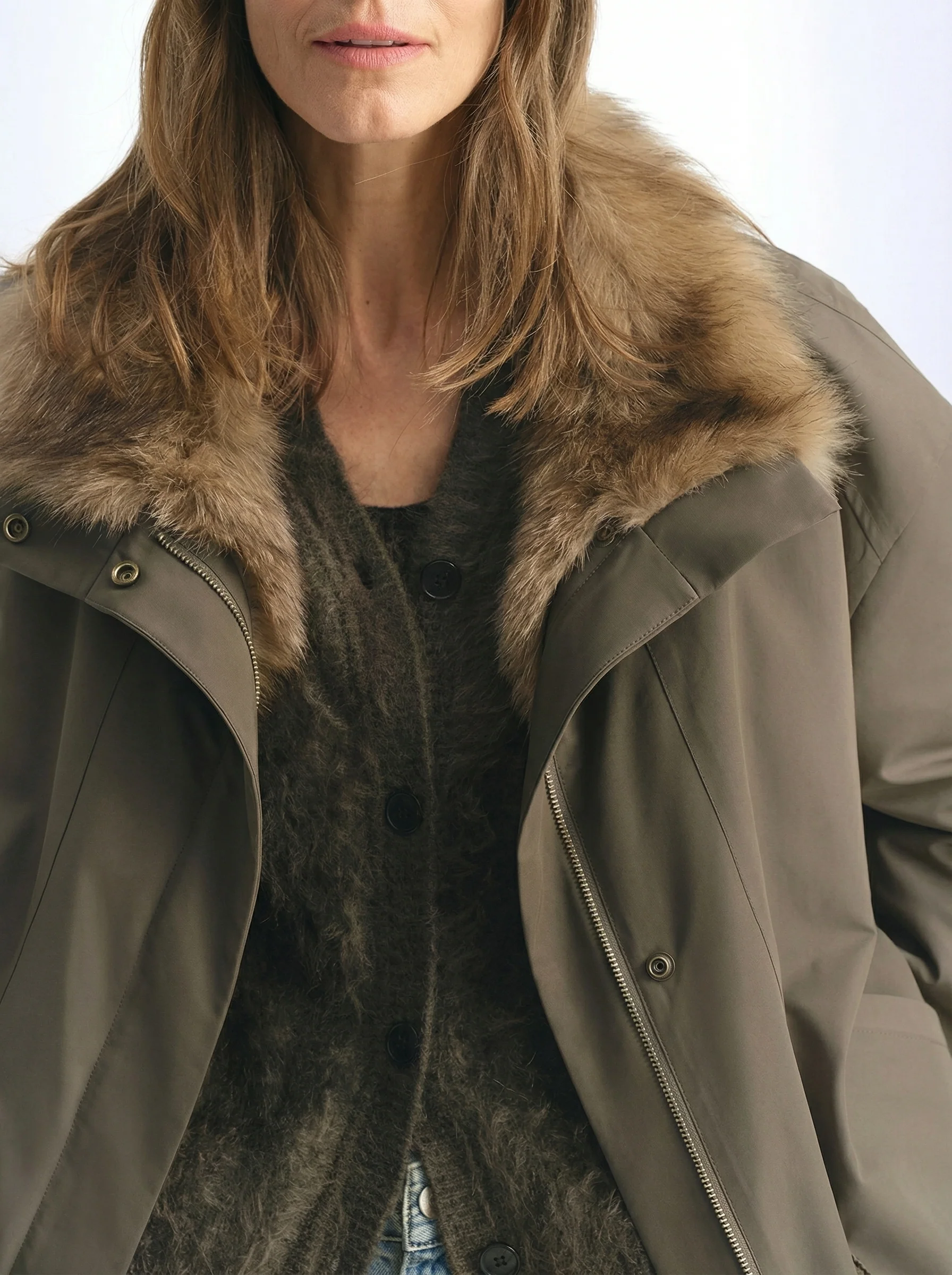 Detachable Fox Fur Collar Down Parka - Image 4