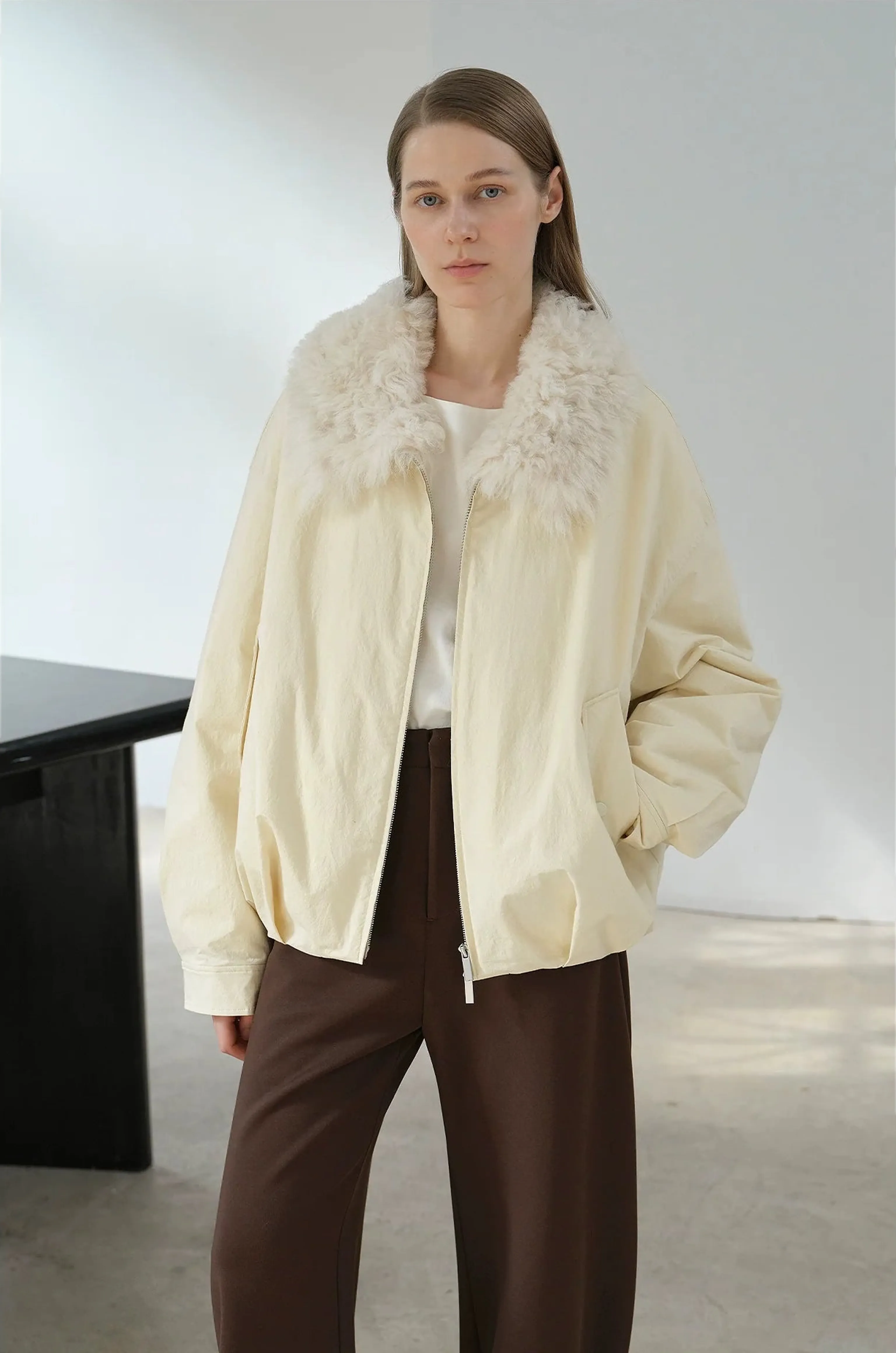 Detachable Fur-Collar Down-Liner Jacket