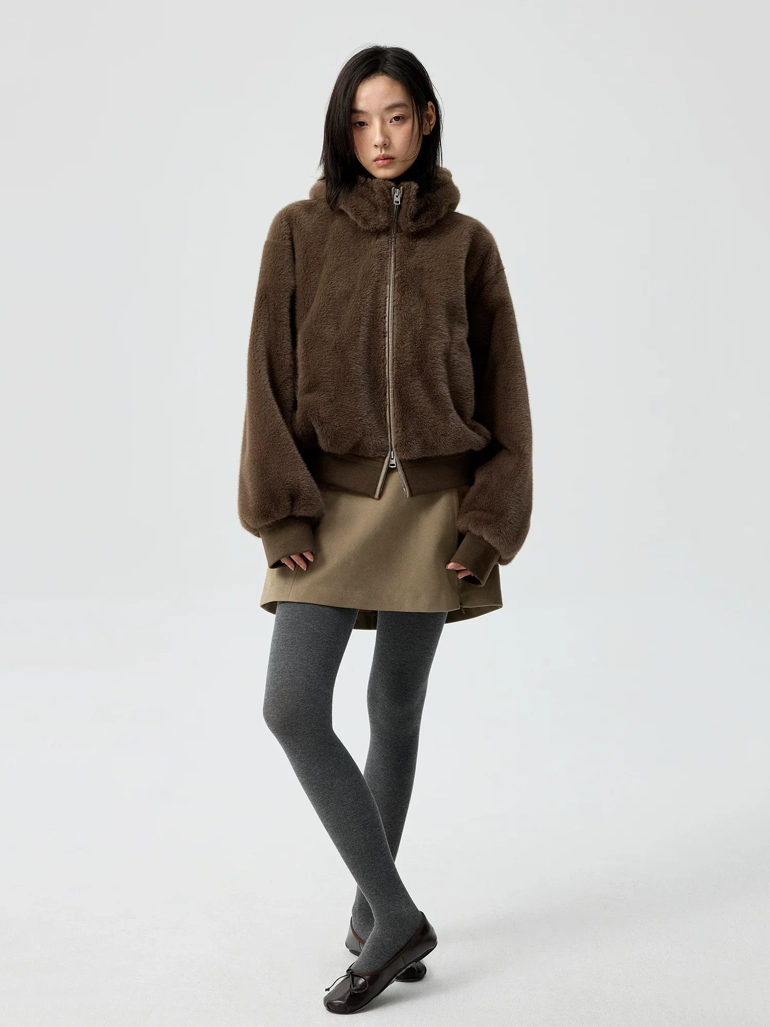 Detachable Hood Faux Fur Bomber - Image 2