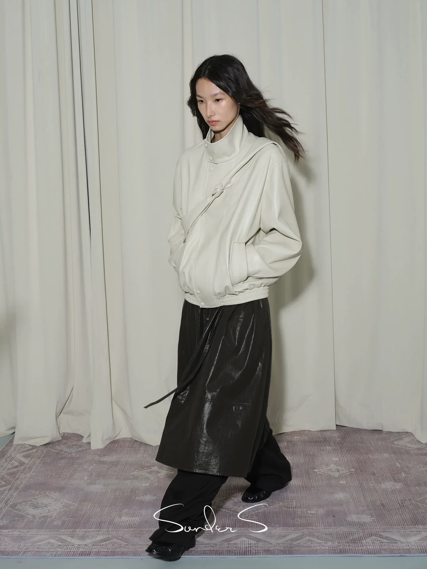 Detachable Hood PU Flight Jacket