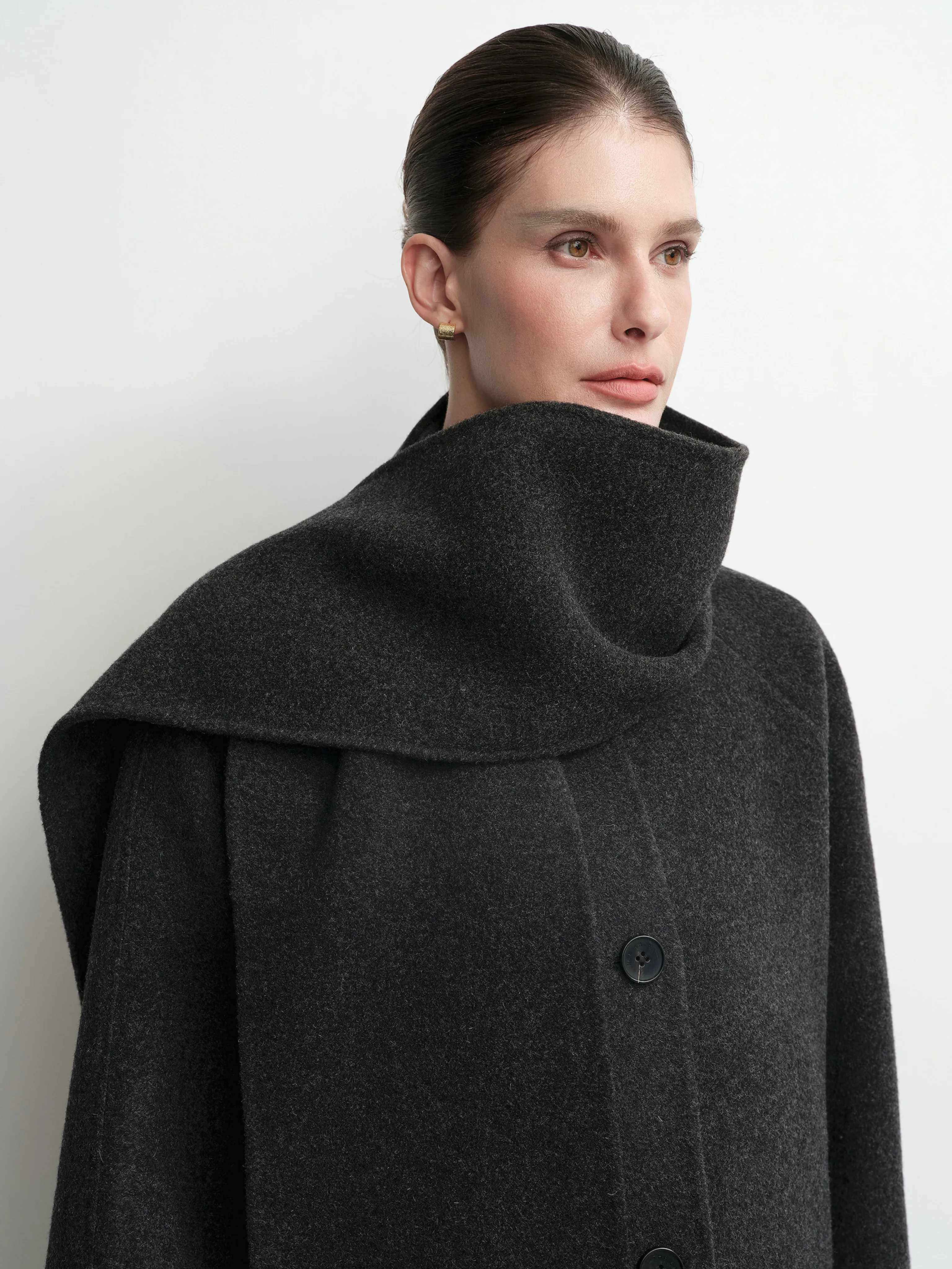 Detachable Tassel Scarf Short Coat - Image 8