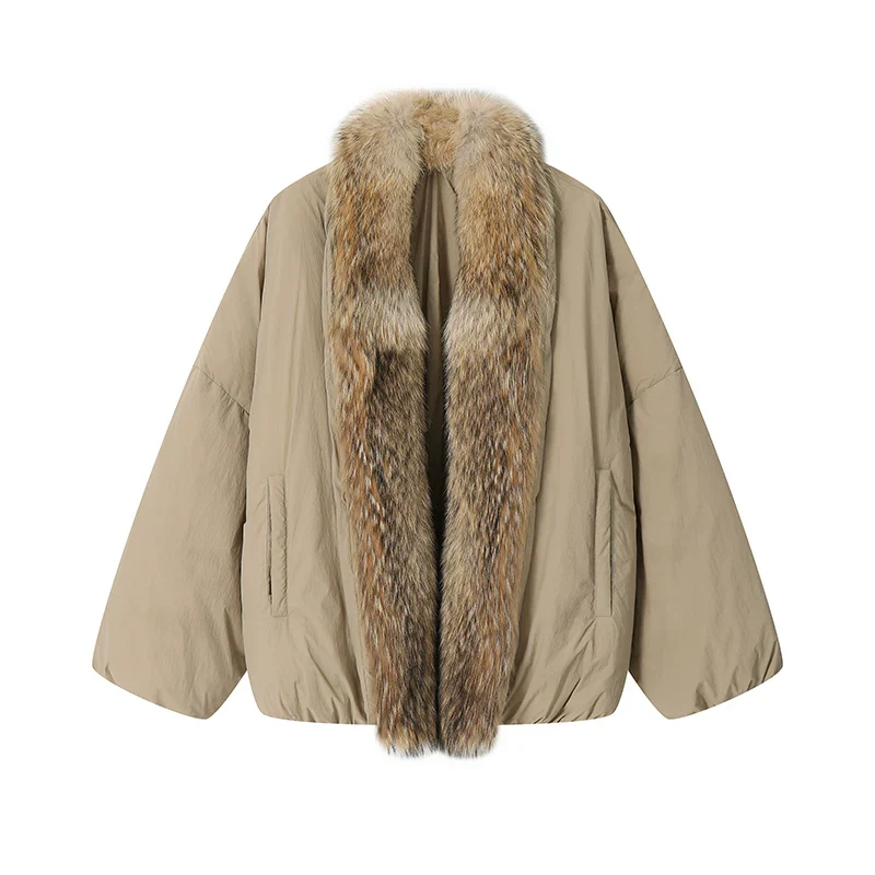 Detachable Wolf Fur Down Parka - Image 7
