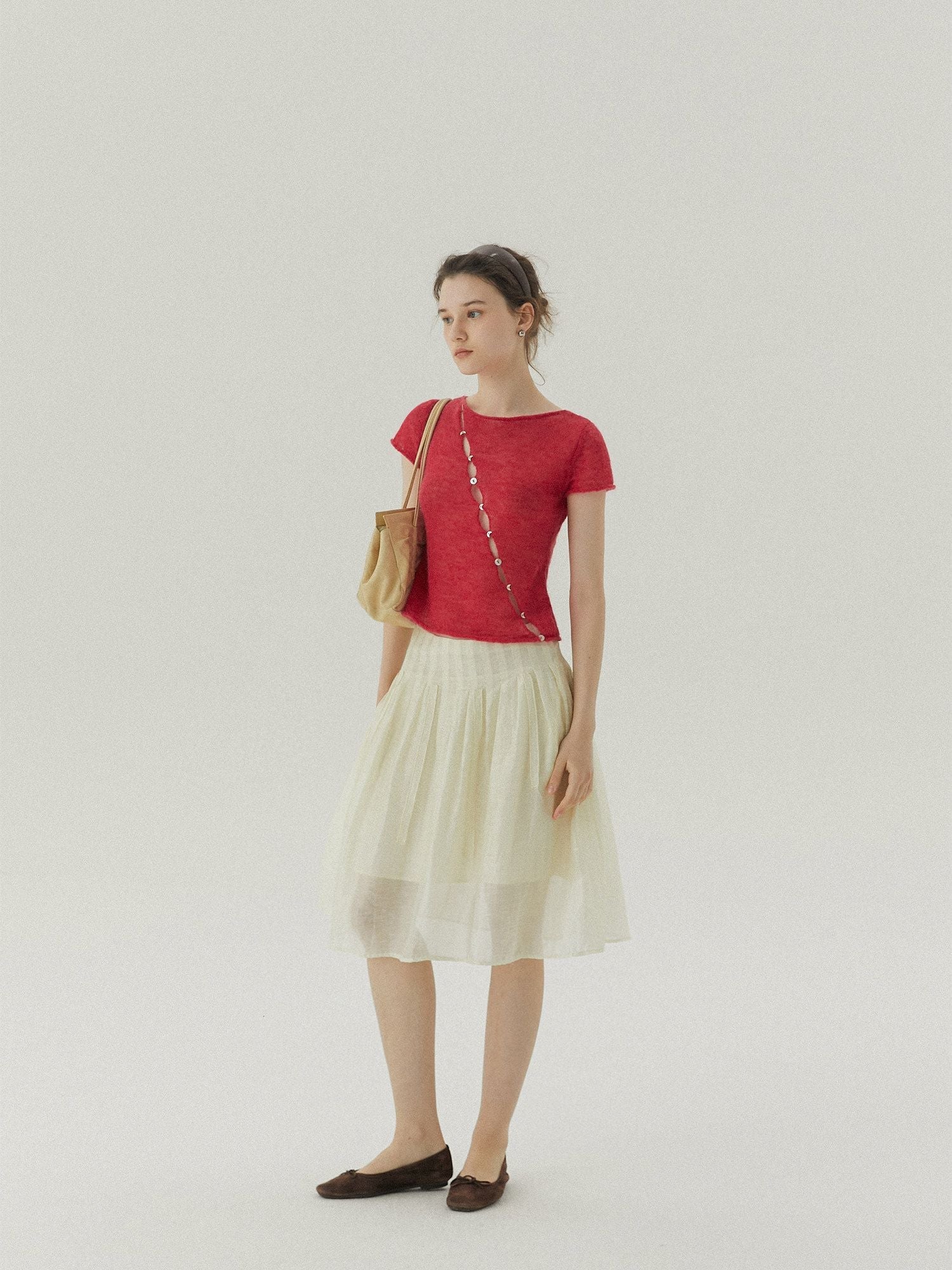Diagonal Button Knit Top - Image 5