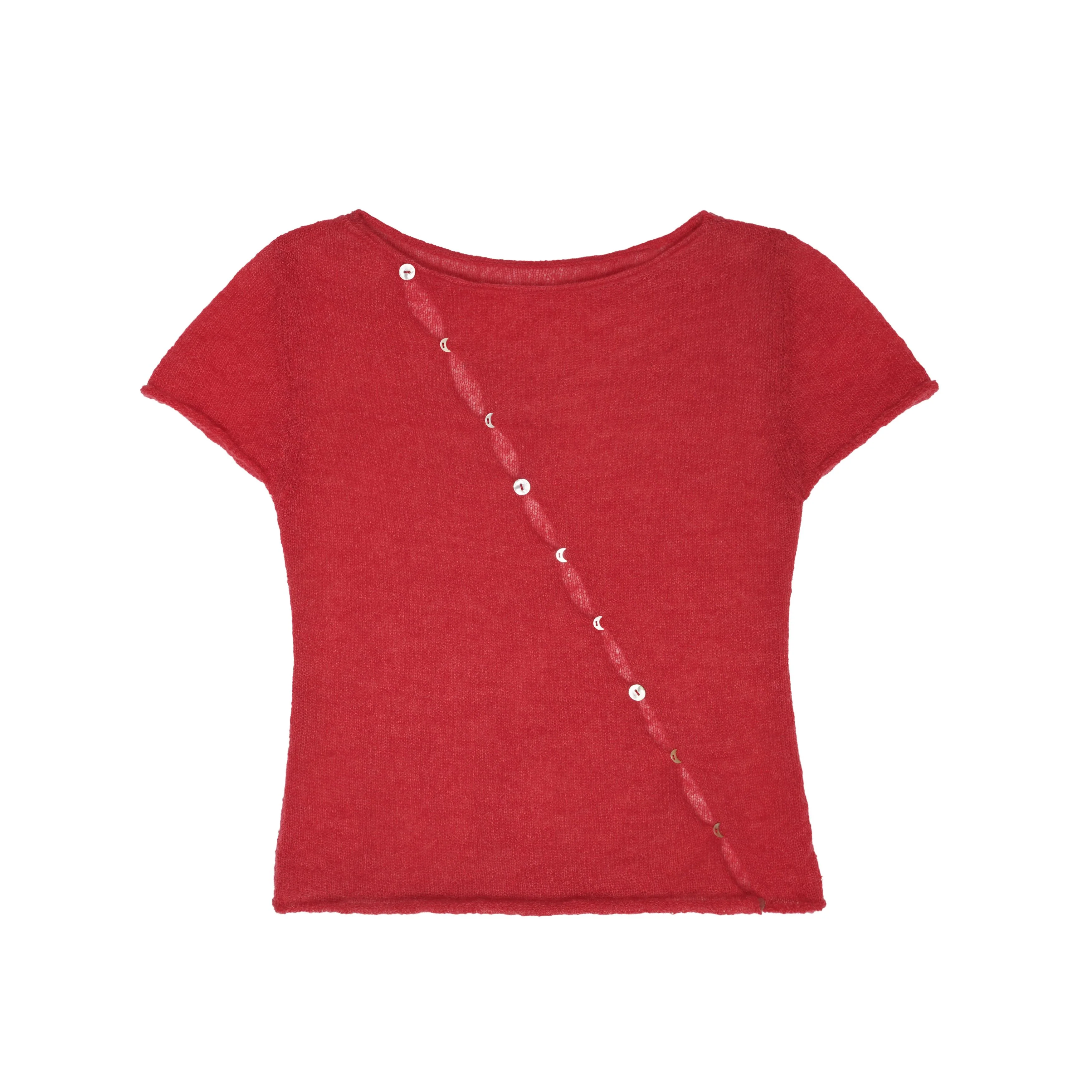 Diagonal Button Knit Top - Image 6