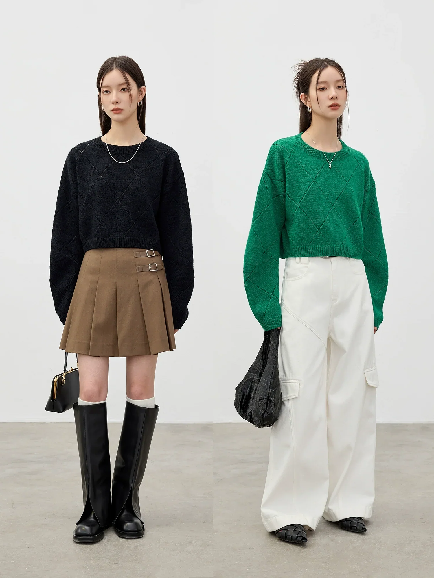 Diamond-Knit Pullover Sweater - Image 3