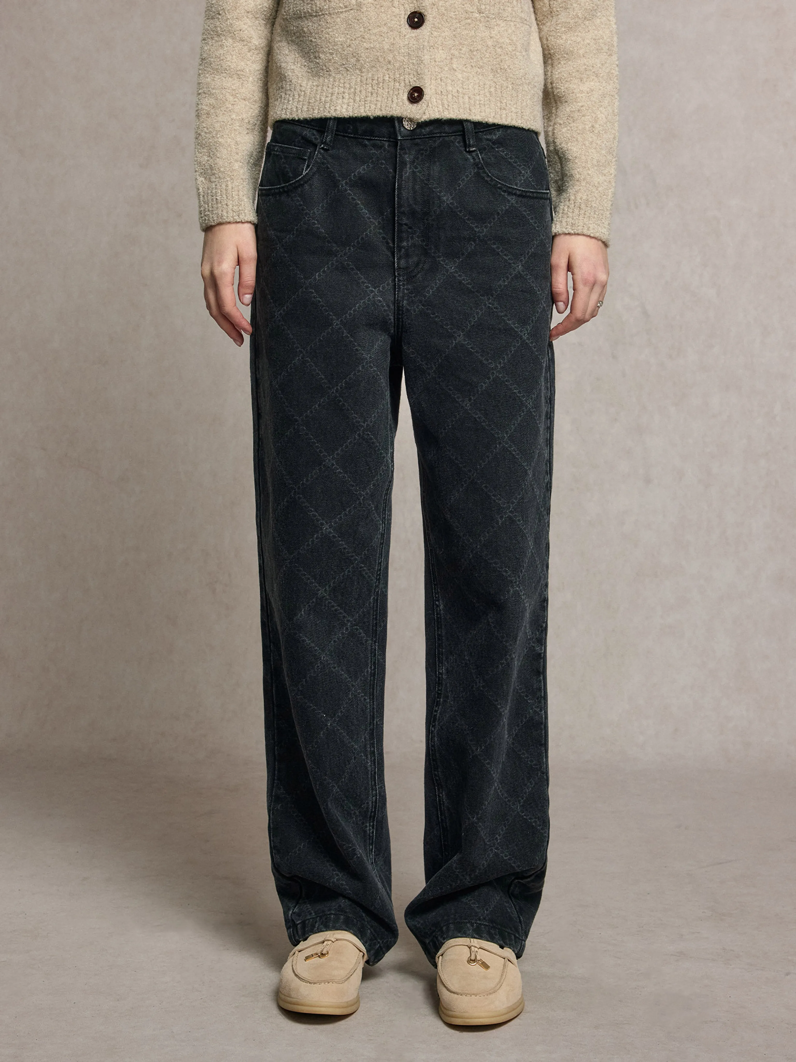 Diamond Print Jeans