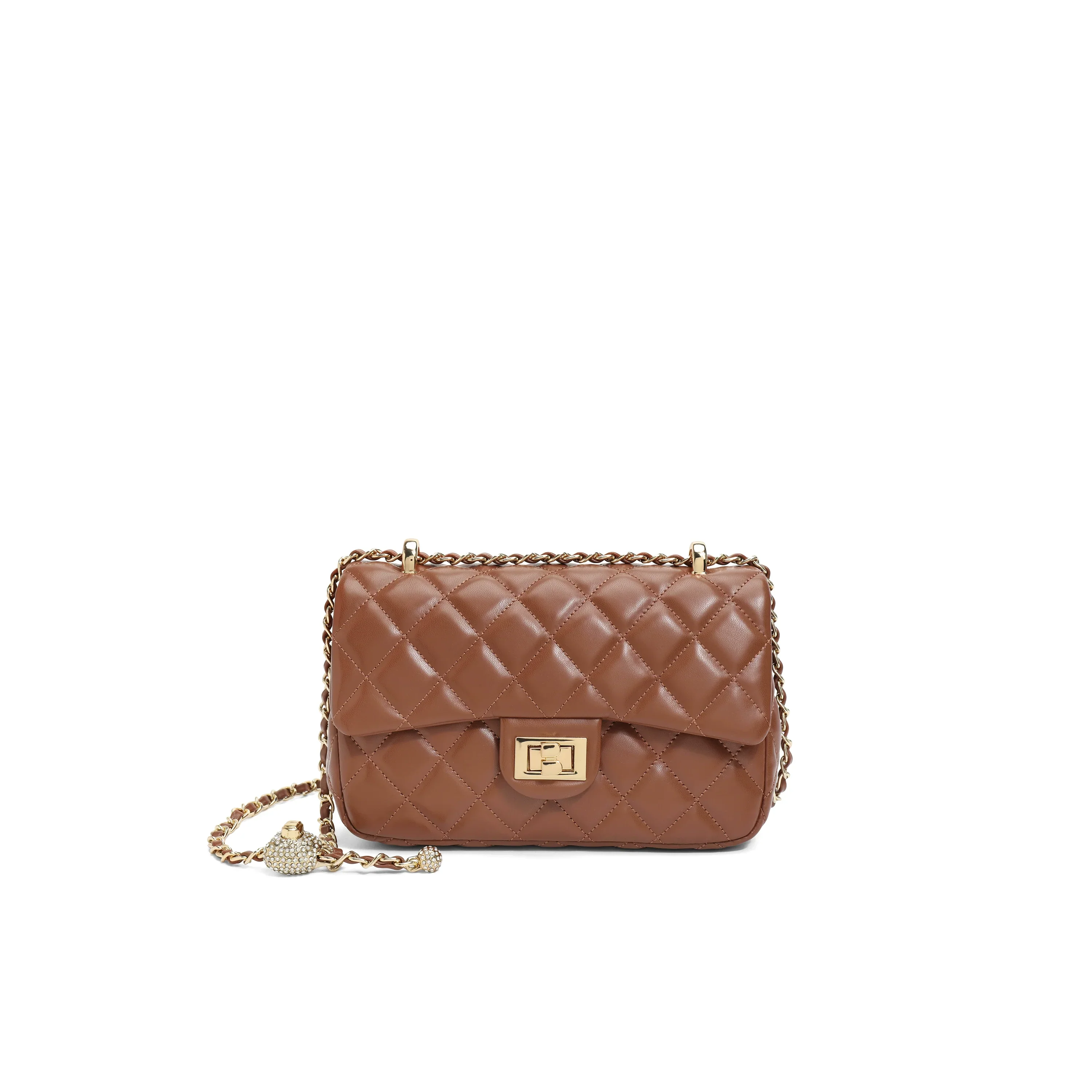 Diamond-Quilt Chain Shoulder Bag - Image 6