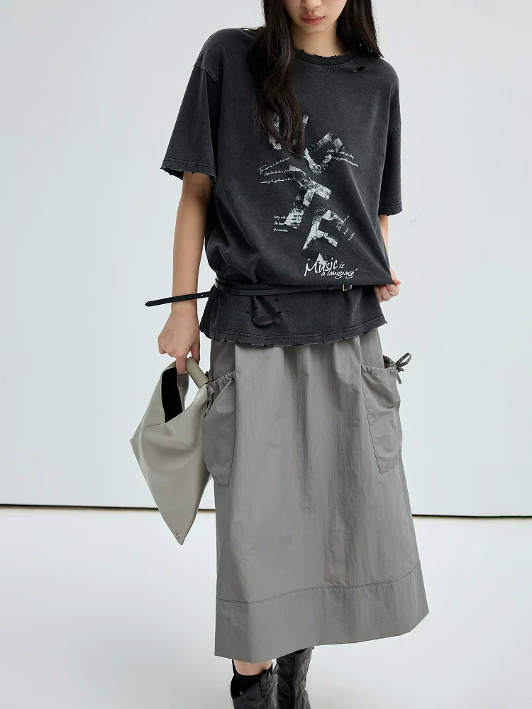 Distressed NOTE Graphic Oversized Tee - Image 4