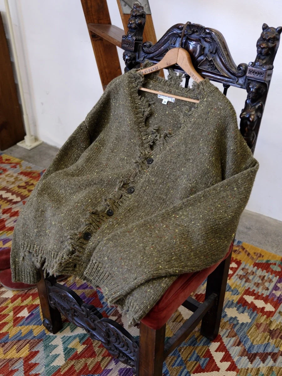 Distressed Olive Cardigan - Image 4