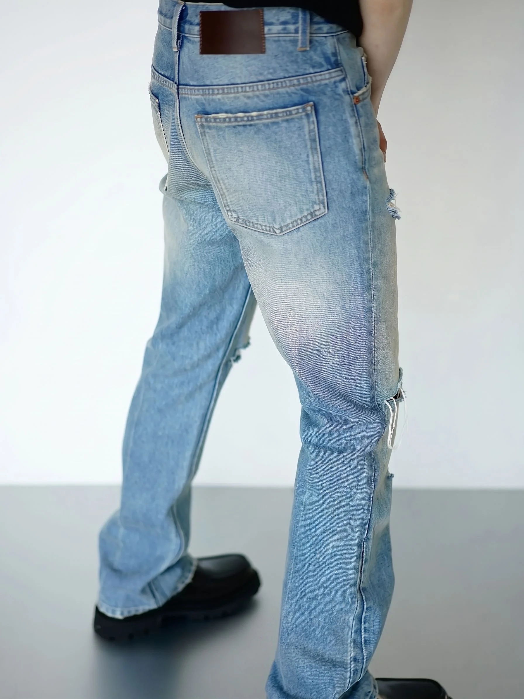 Distressed Patchwork Jeans - Image 3