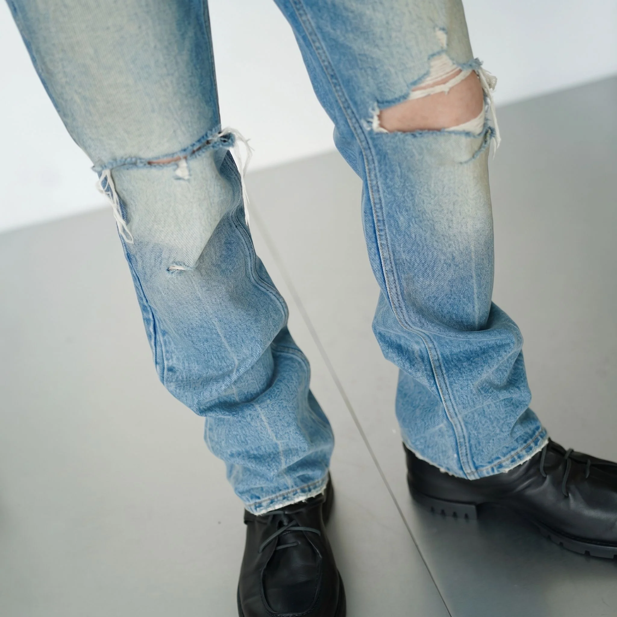 Distressed Patchwork Jeans - Image 4