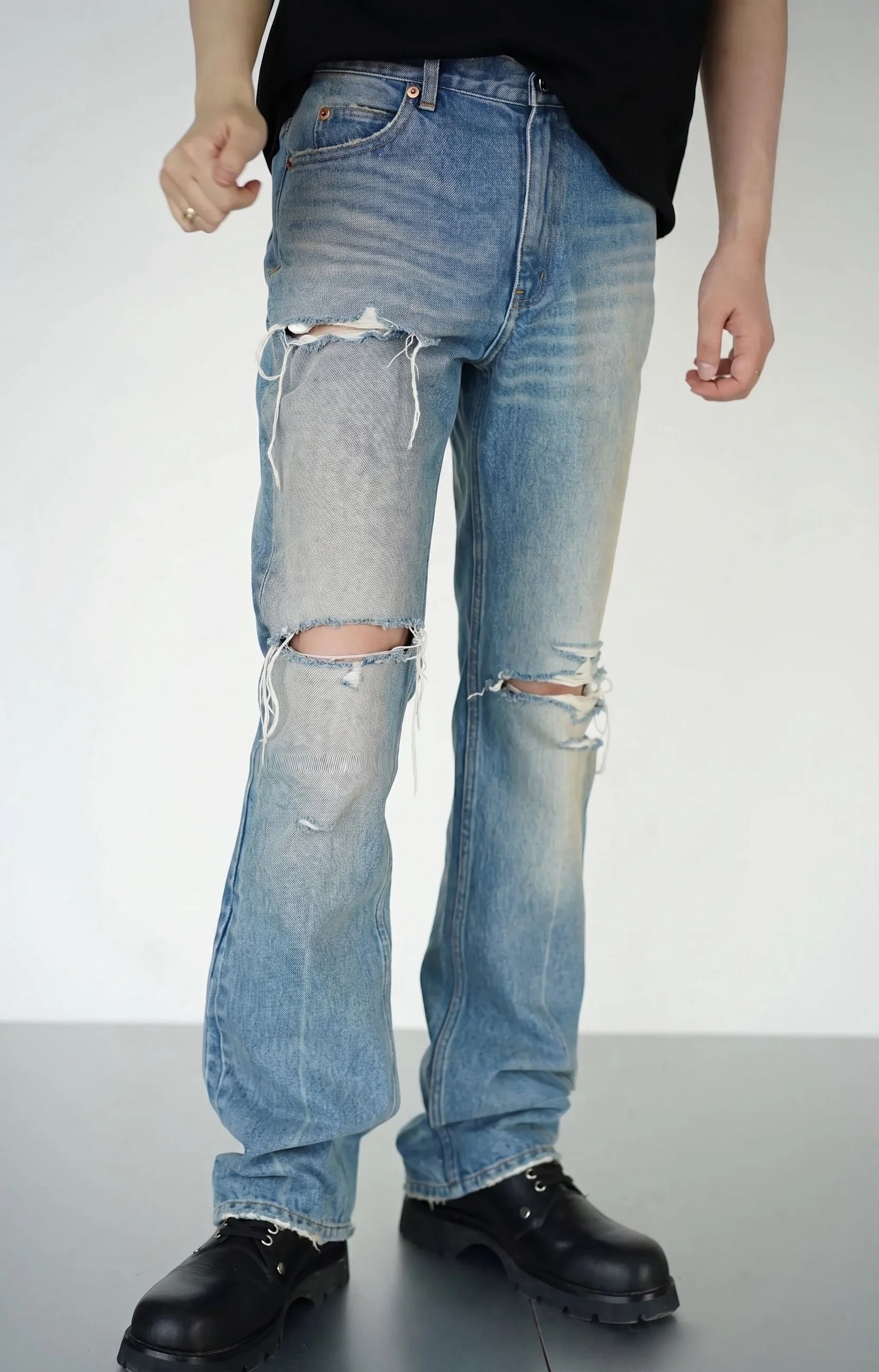 Distressed Patchwork Jeans - Image 5