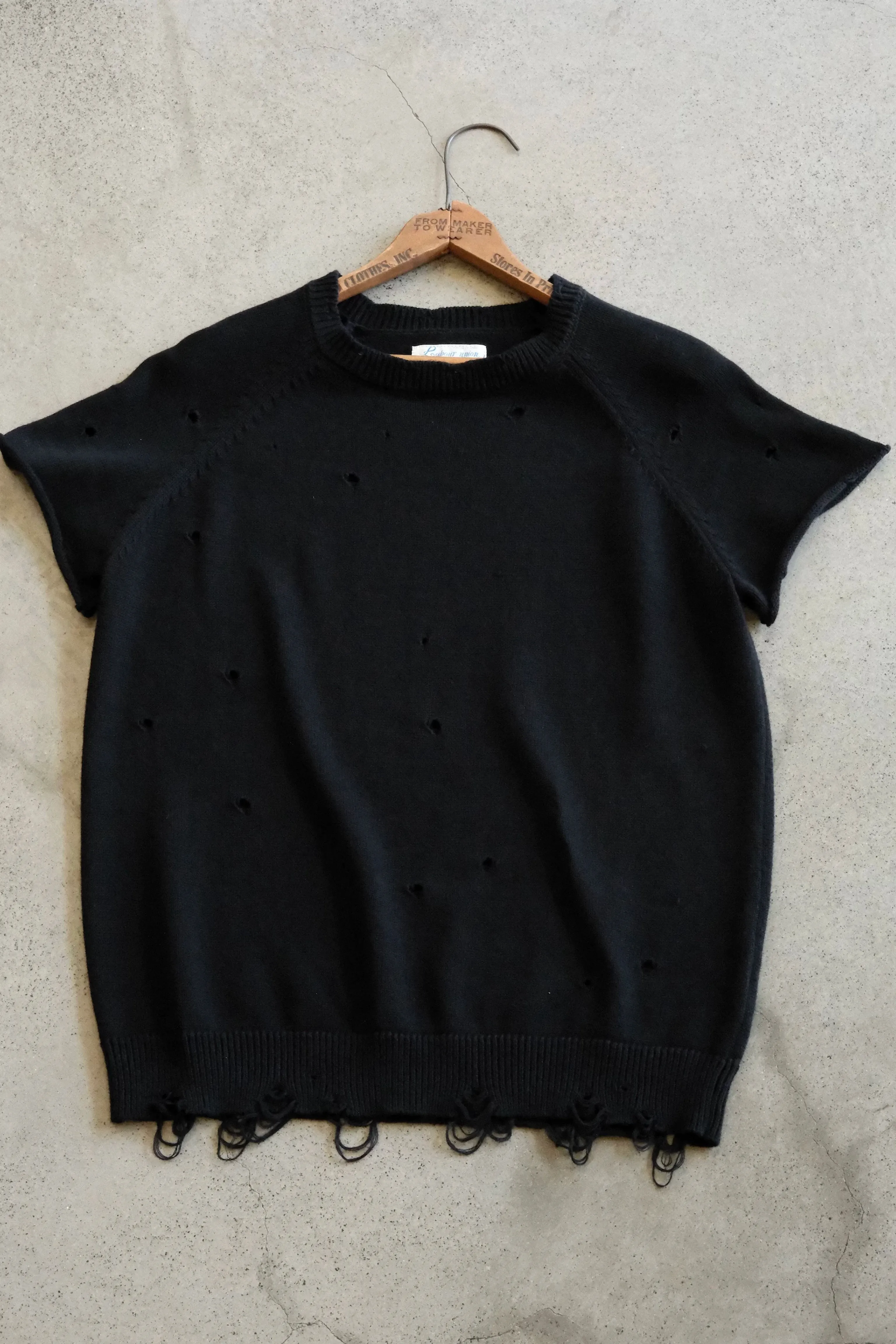Distressed Raglan Knit Tee - Image 5