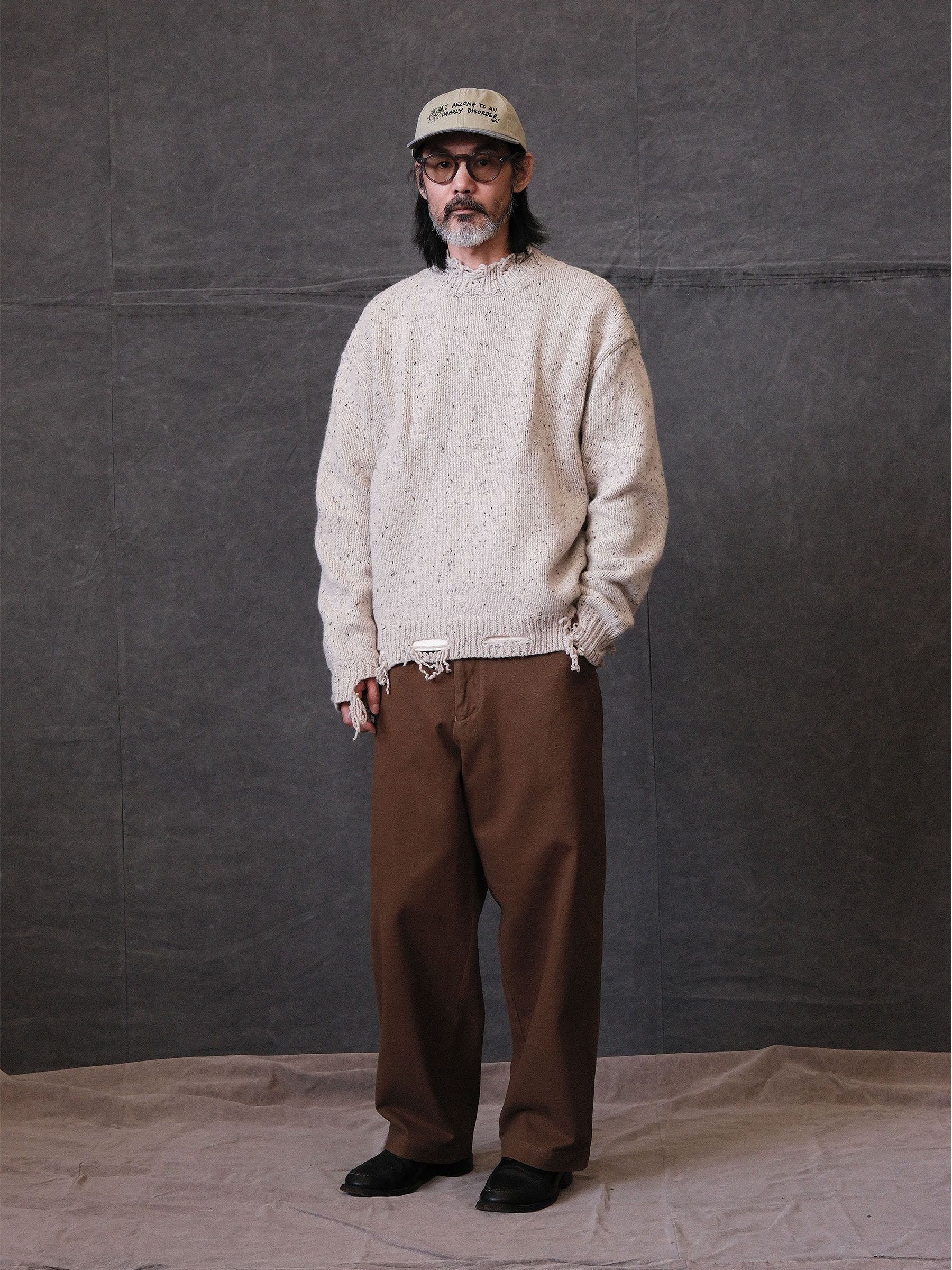 Distressed Speckled Sweater