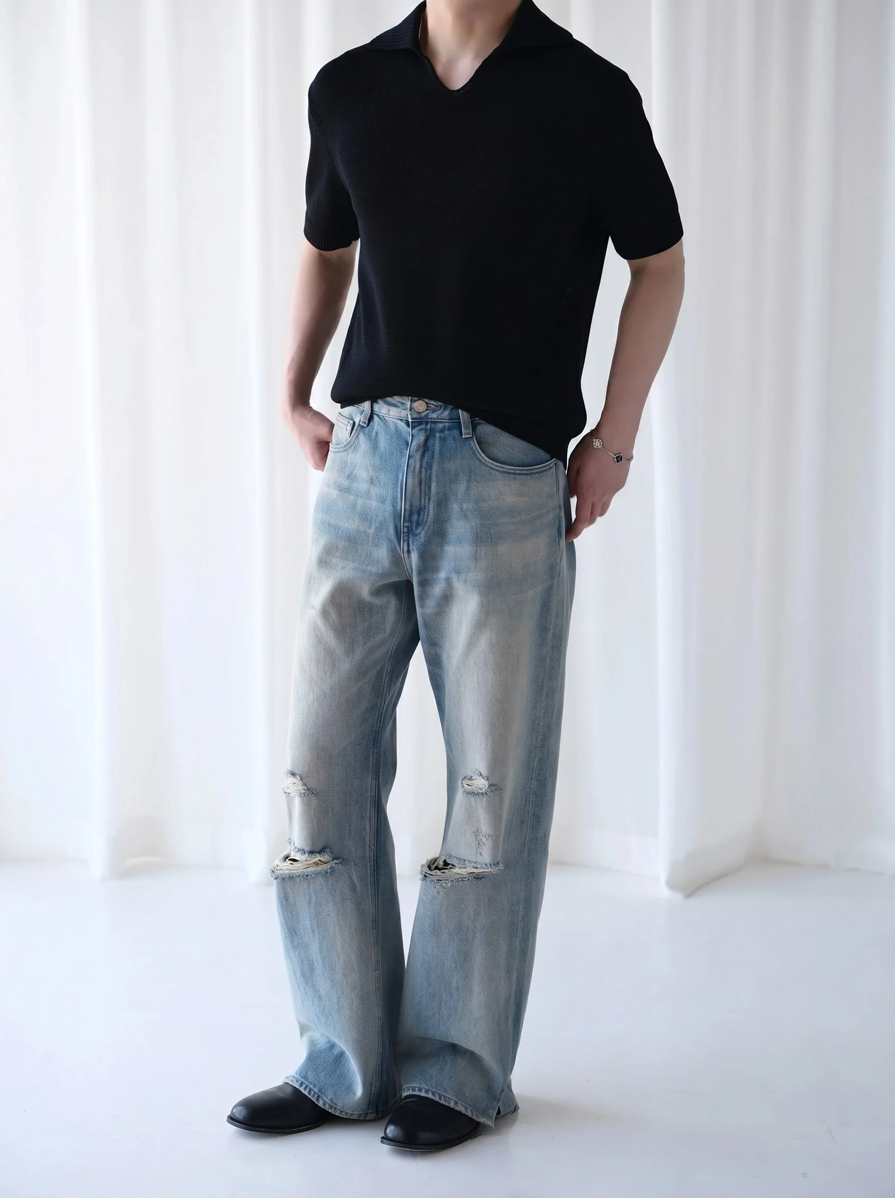 Distressed Split-Hem Jeans - Image 2
