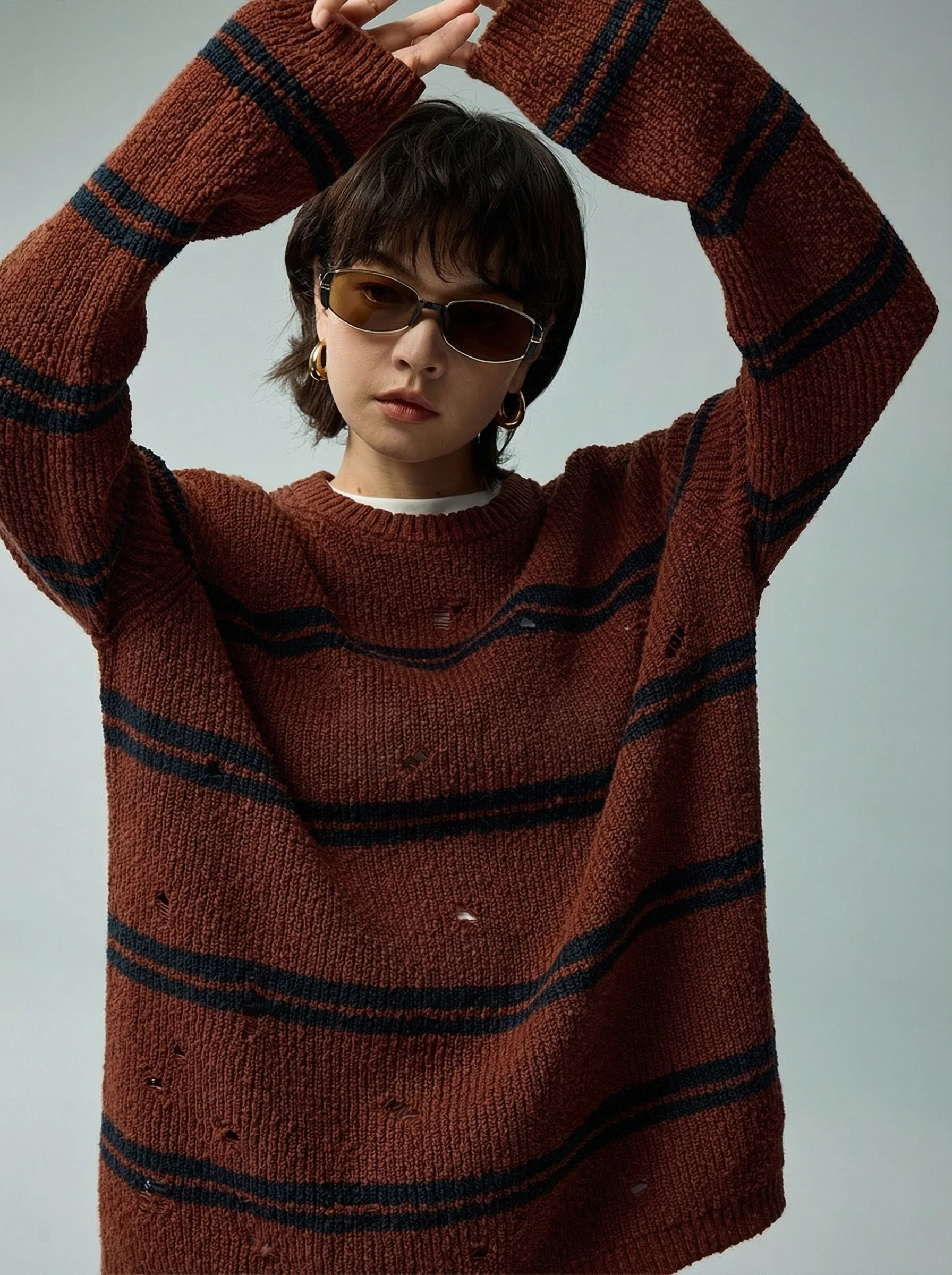 Distressed Stripe Sweater - Image 2