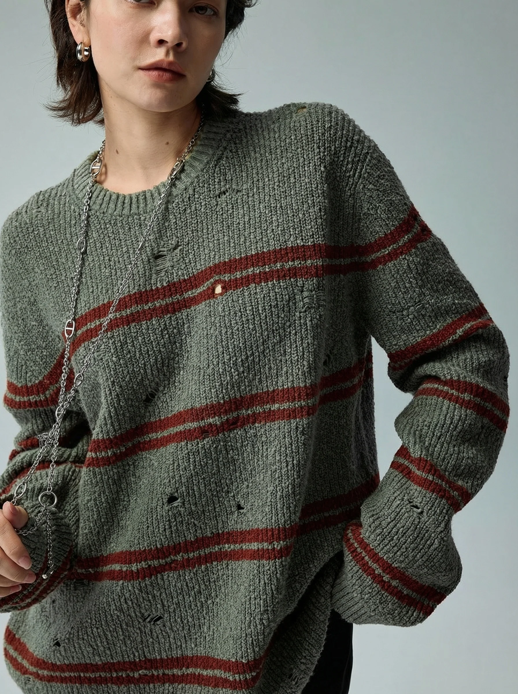 Distressed Stripe Sweater - Image 5