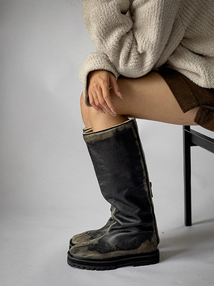 Distressed Tabi Lug Boots - Image 3