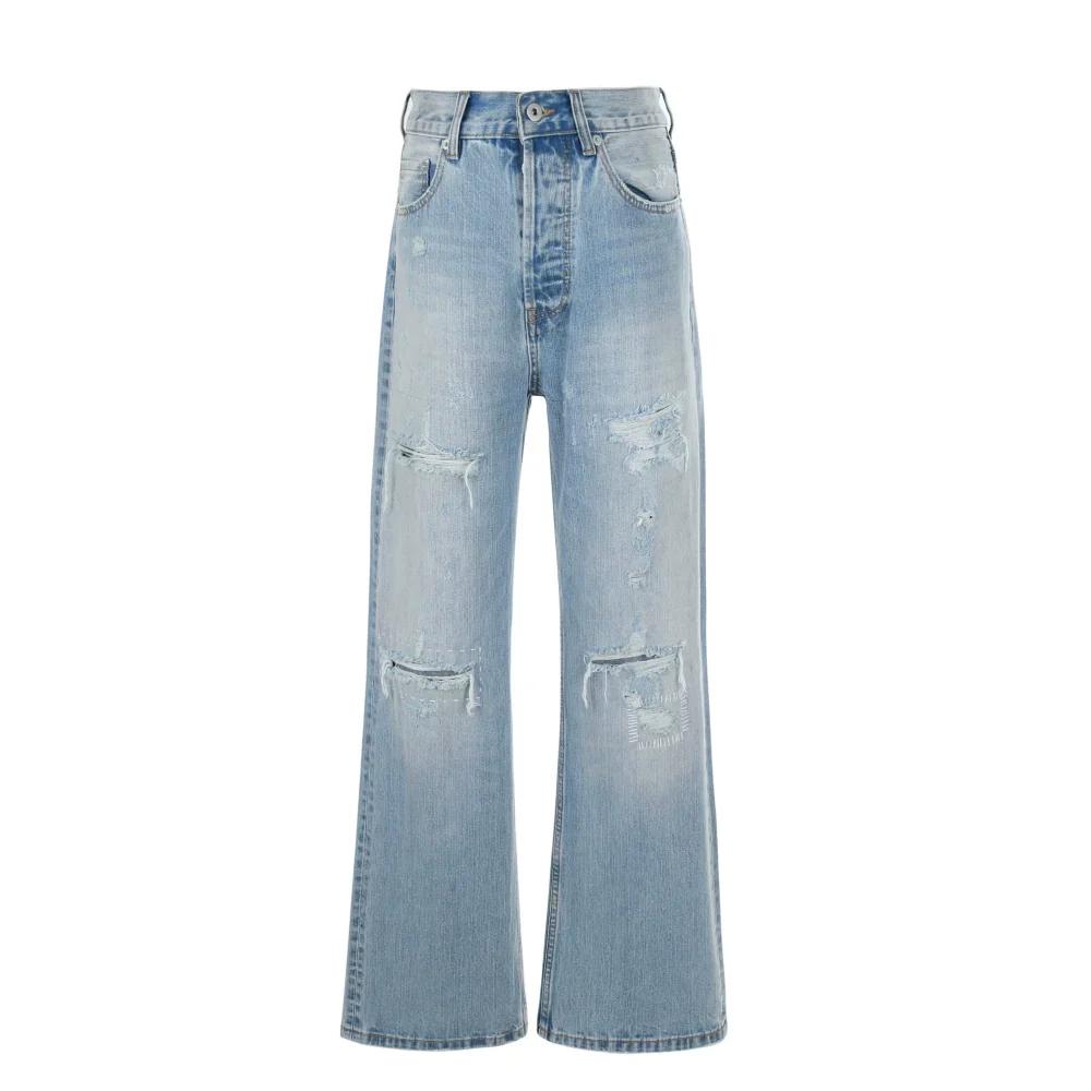 Distressed Wide-Leg Jeans - Image 4