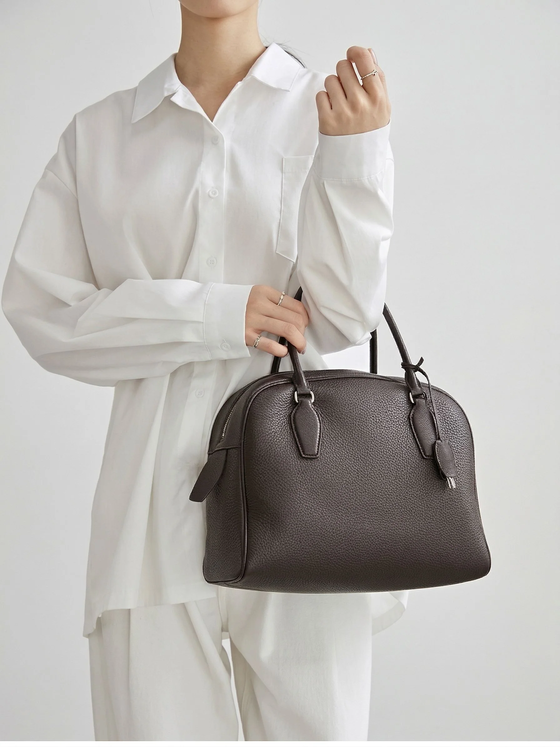 Dome Leather Satchel - Image 2
