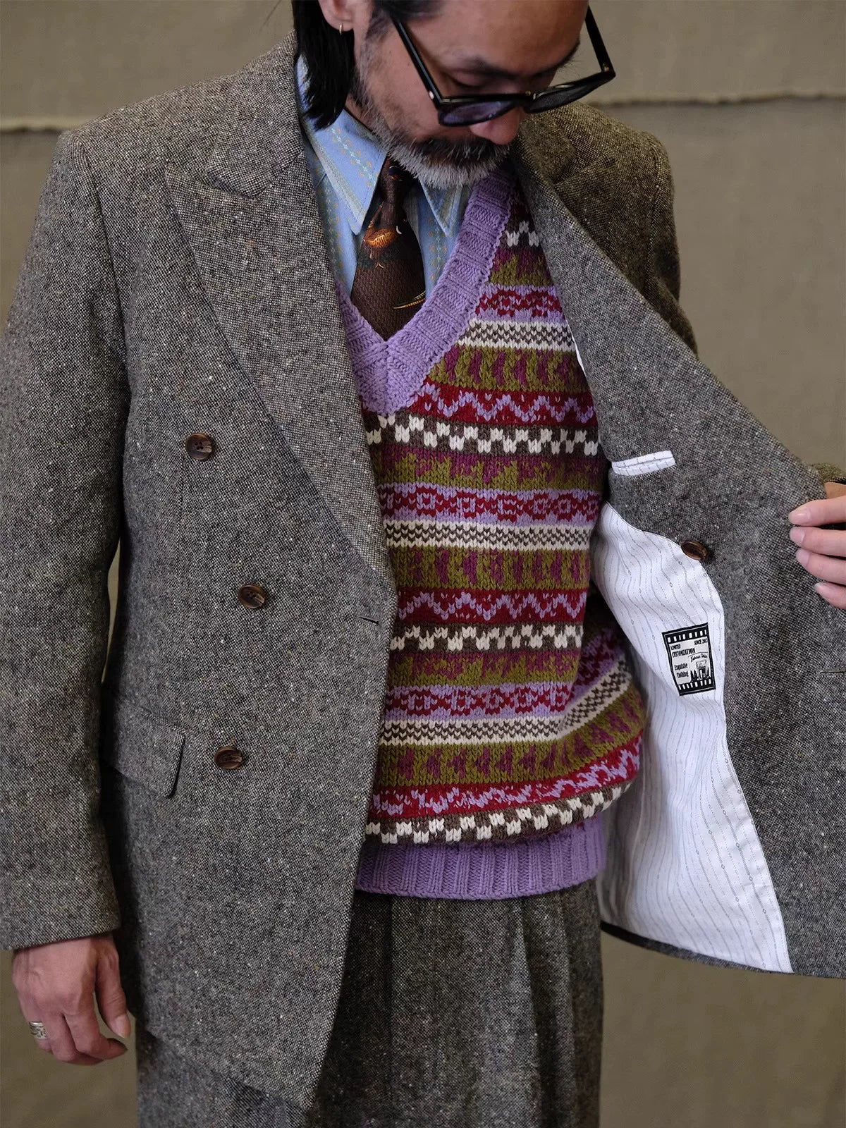 Donegal Tweed Double-Breasted Jacket - Image 3