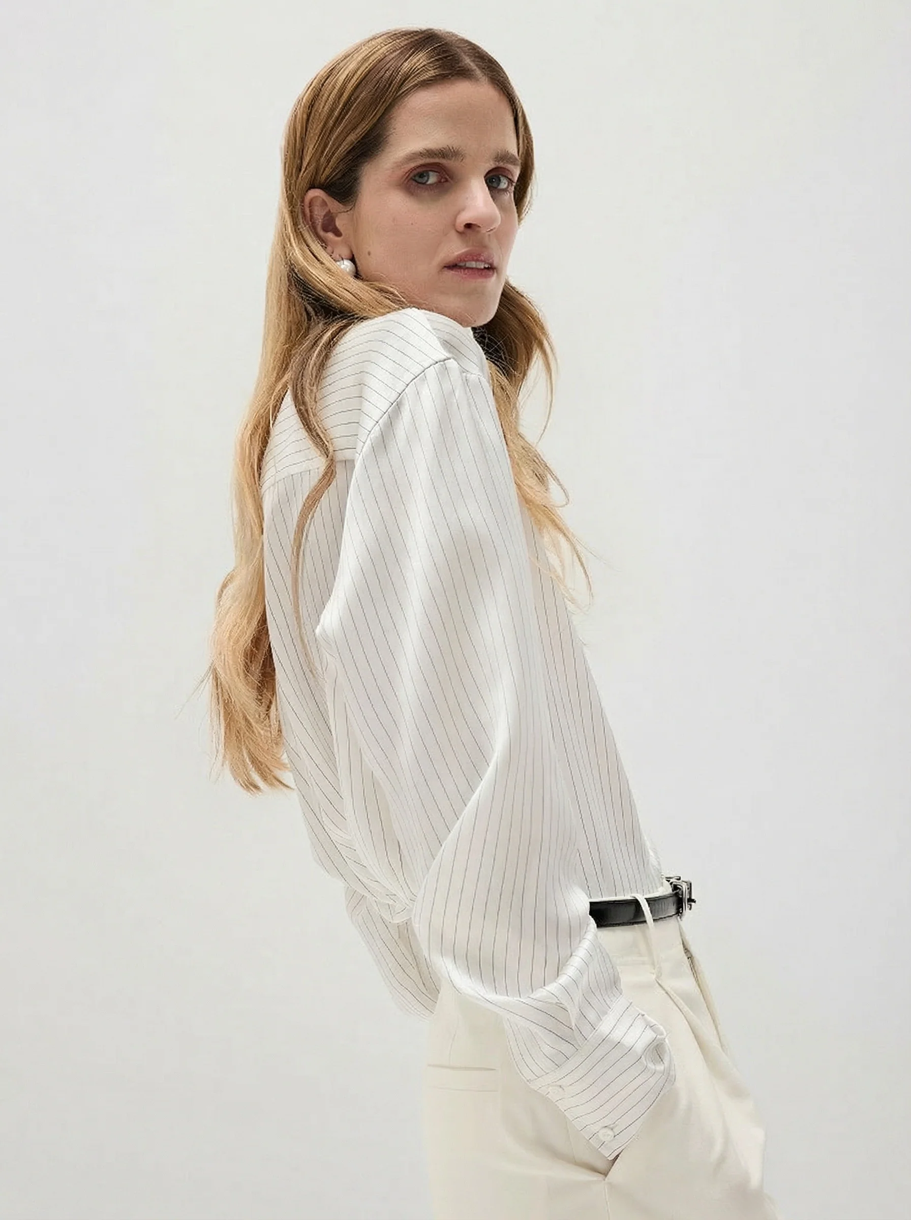 Doreen Silk Striped Shirt - Image 5