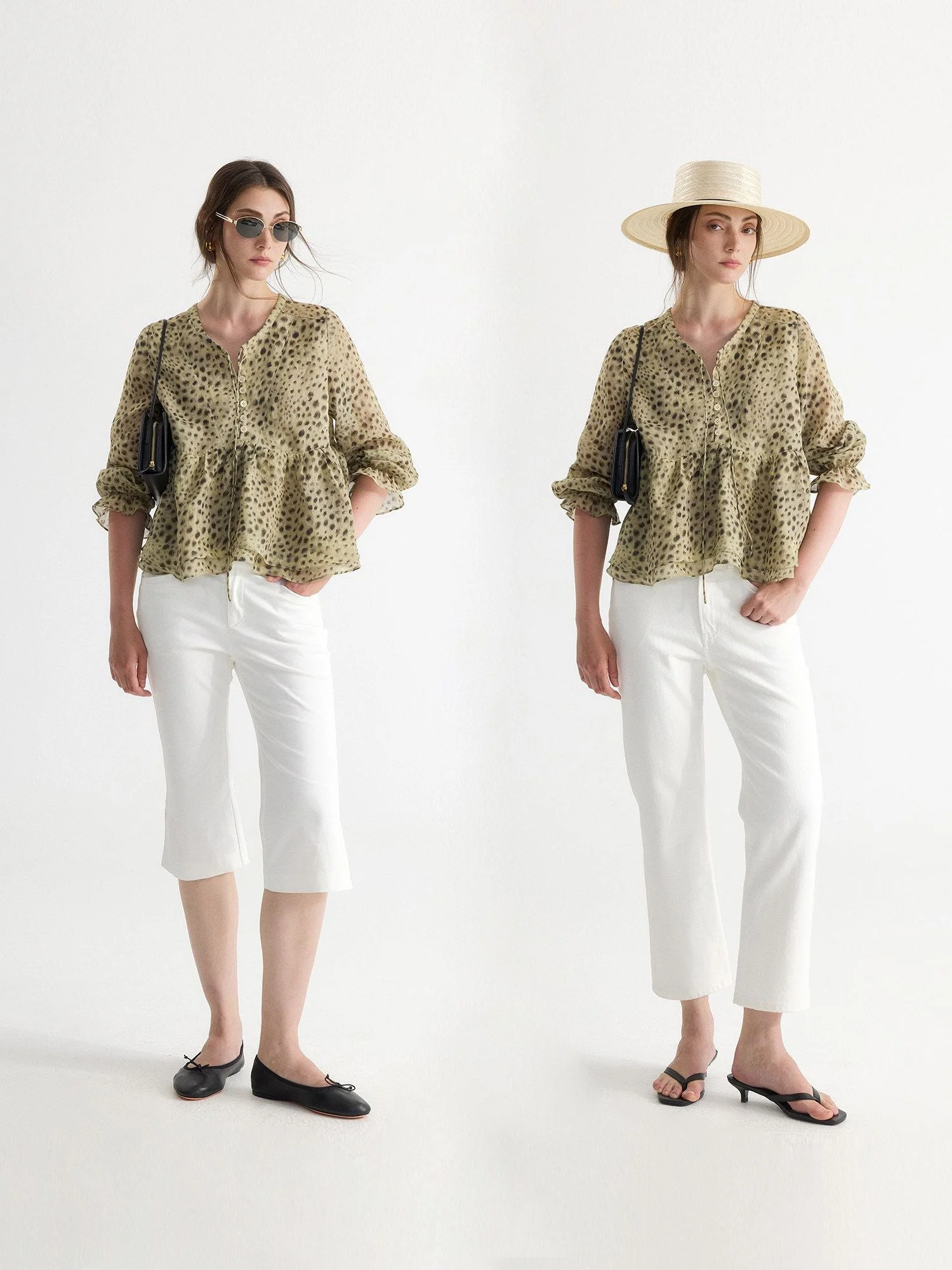 Dot Peplum Blouse - Image 4