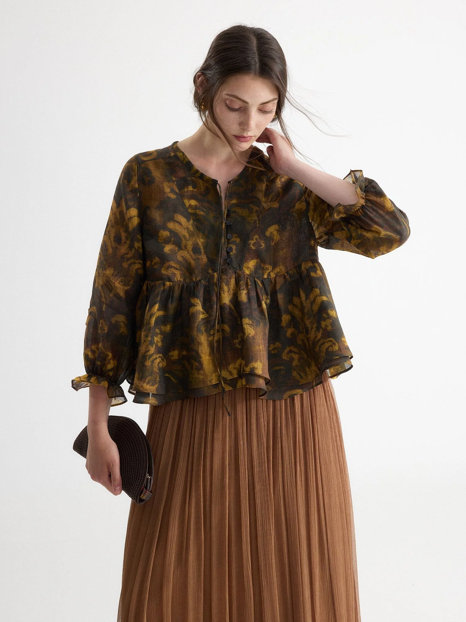 Dot Peplum Blouse - Image 5