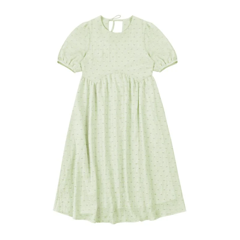 Dotted Puff Sleeve Dress - Image 6