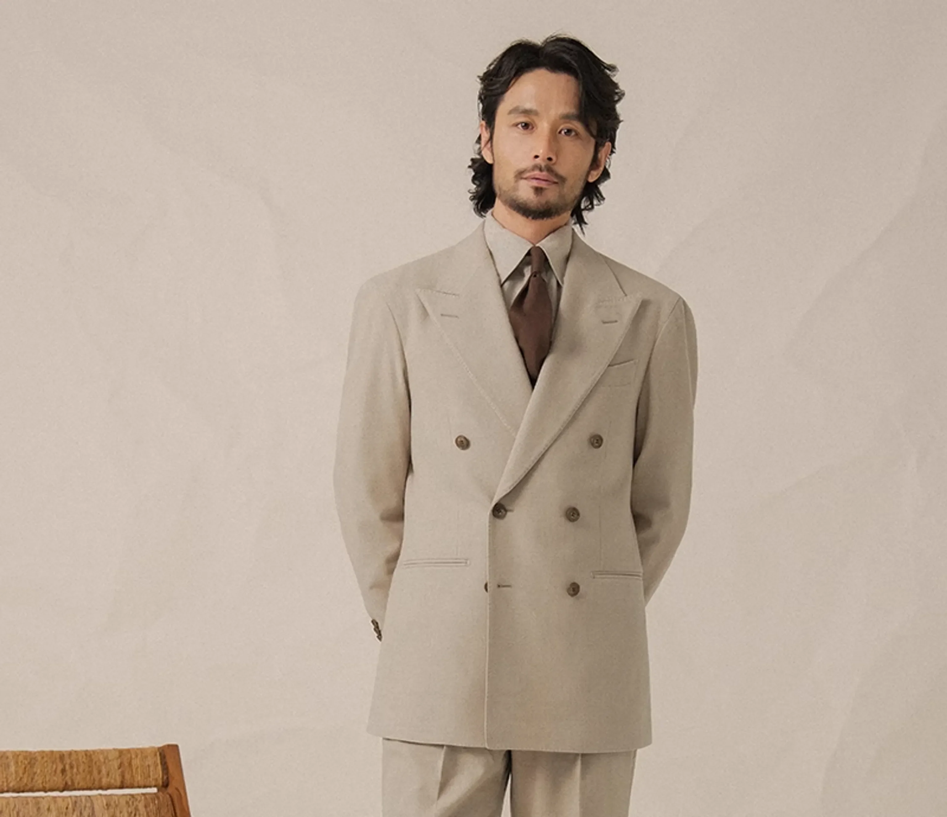 Double-Breasted Beige Suit - Image 6