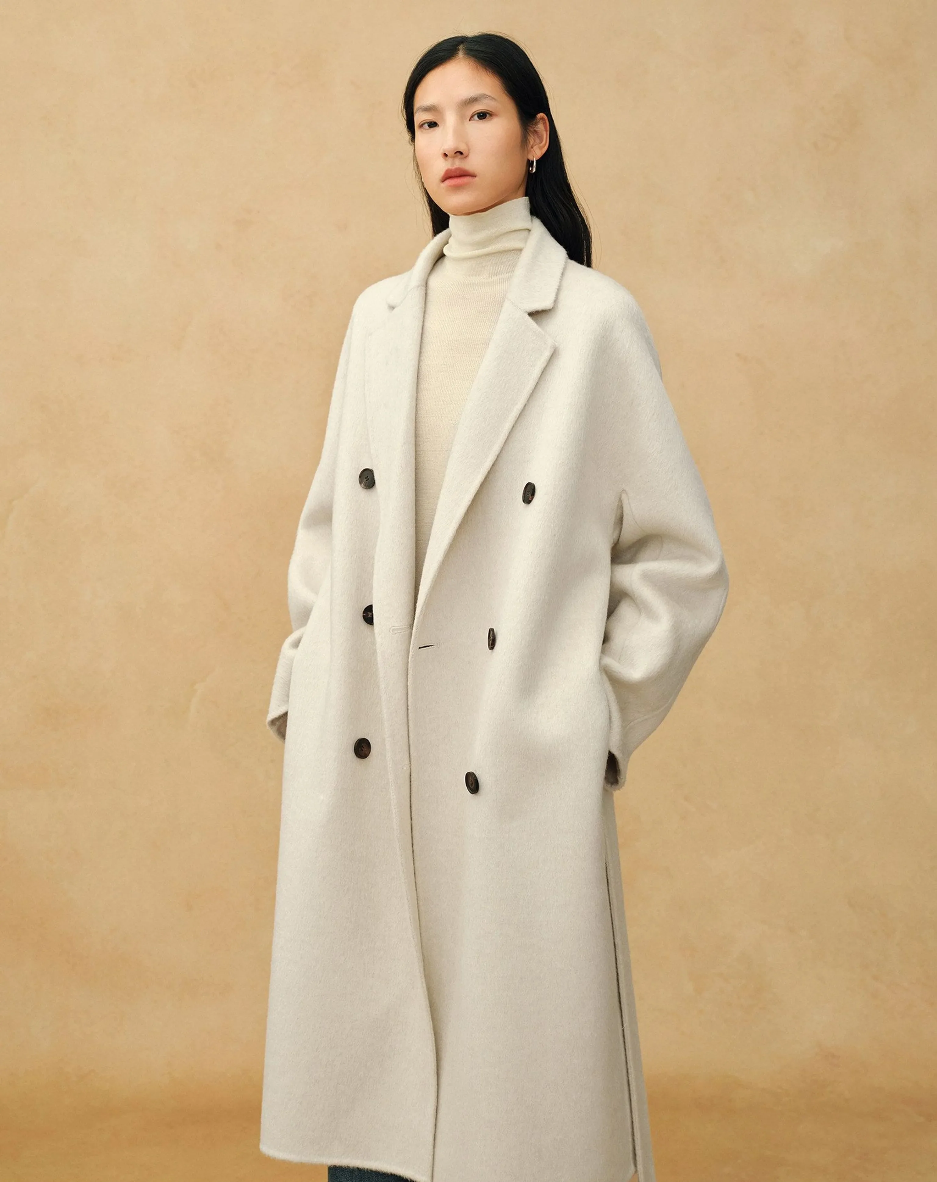 Double-Breasted Camel Wool Belted Coat - Image 2