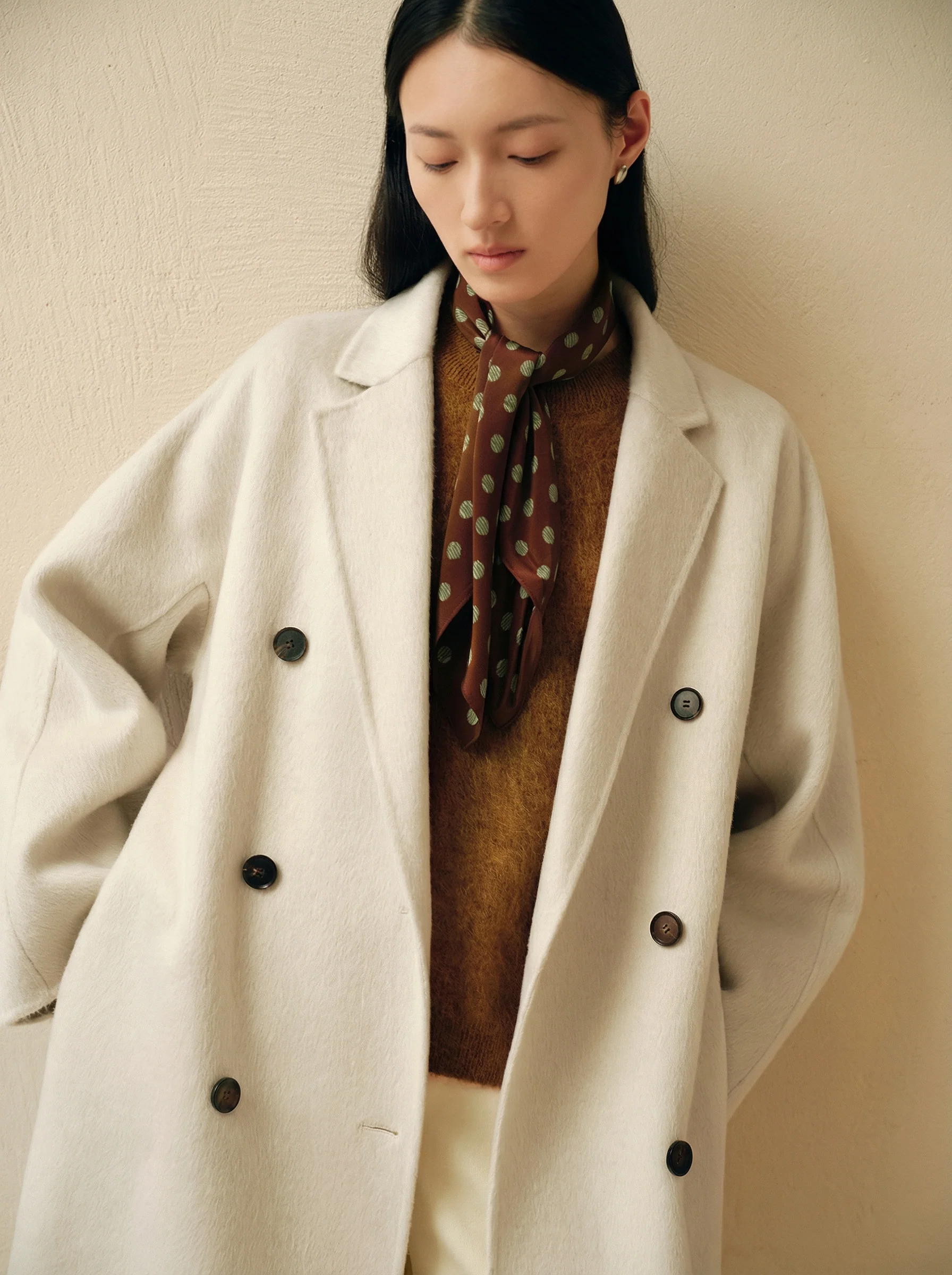 Double-Breasted Camel Wool Belted Coat - Image 7