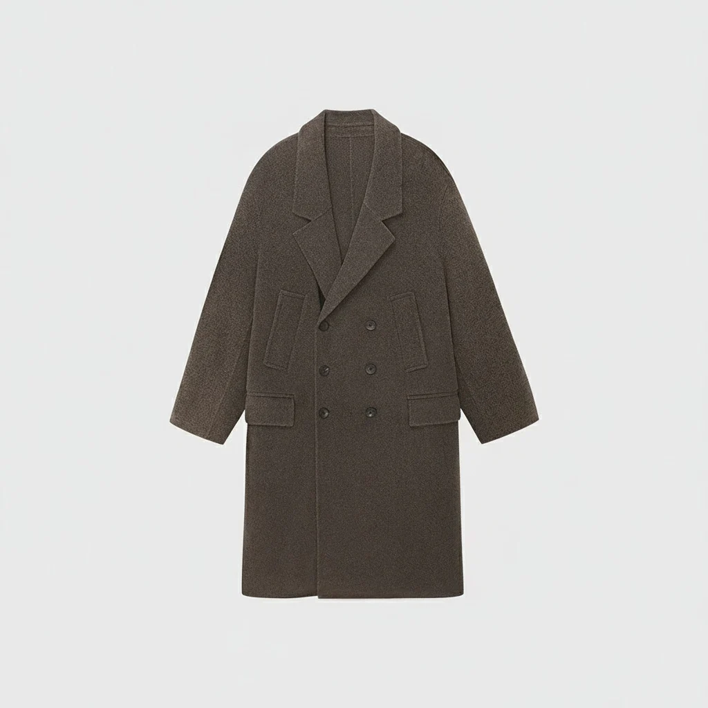 Double-Breasted Cashmere Wool Overcoat - Image 6