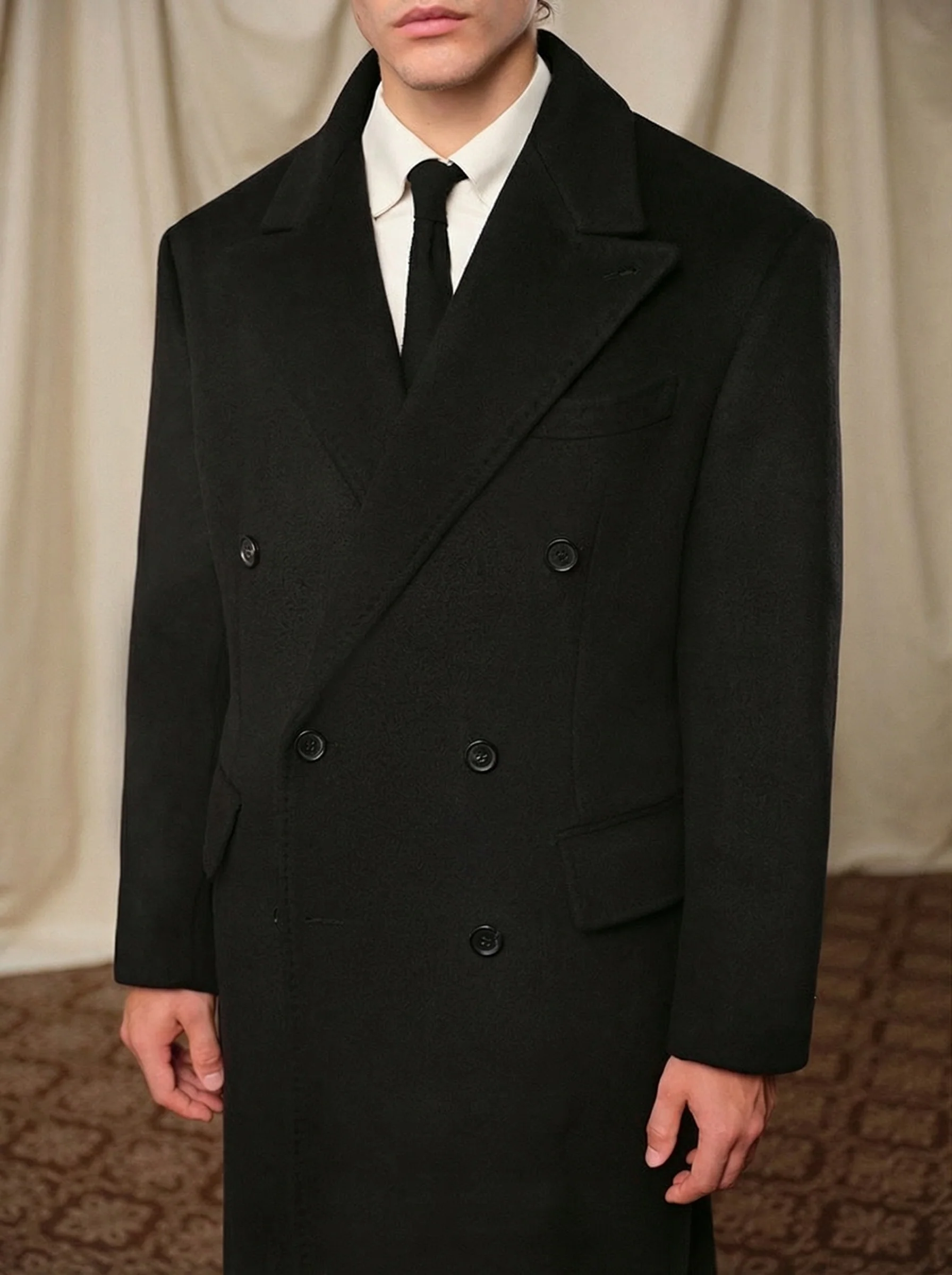 Double-Breasted Chesterfield Coat