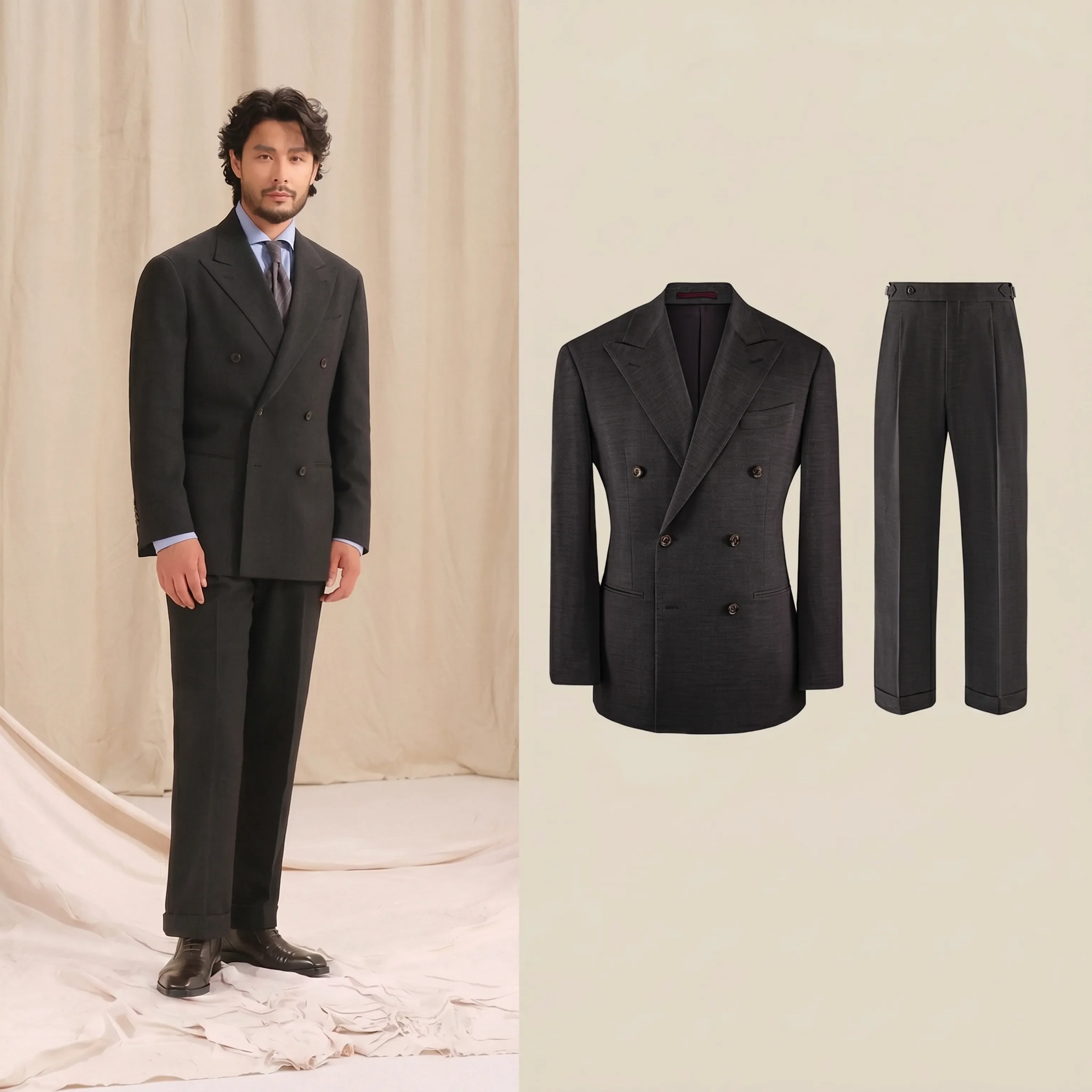 Double-Breasted Herringbone Suit - Image 16