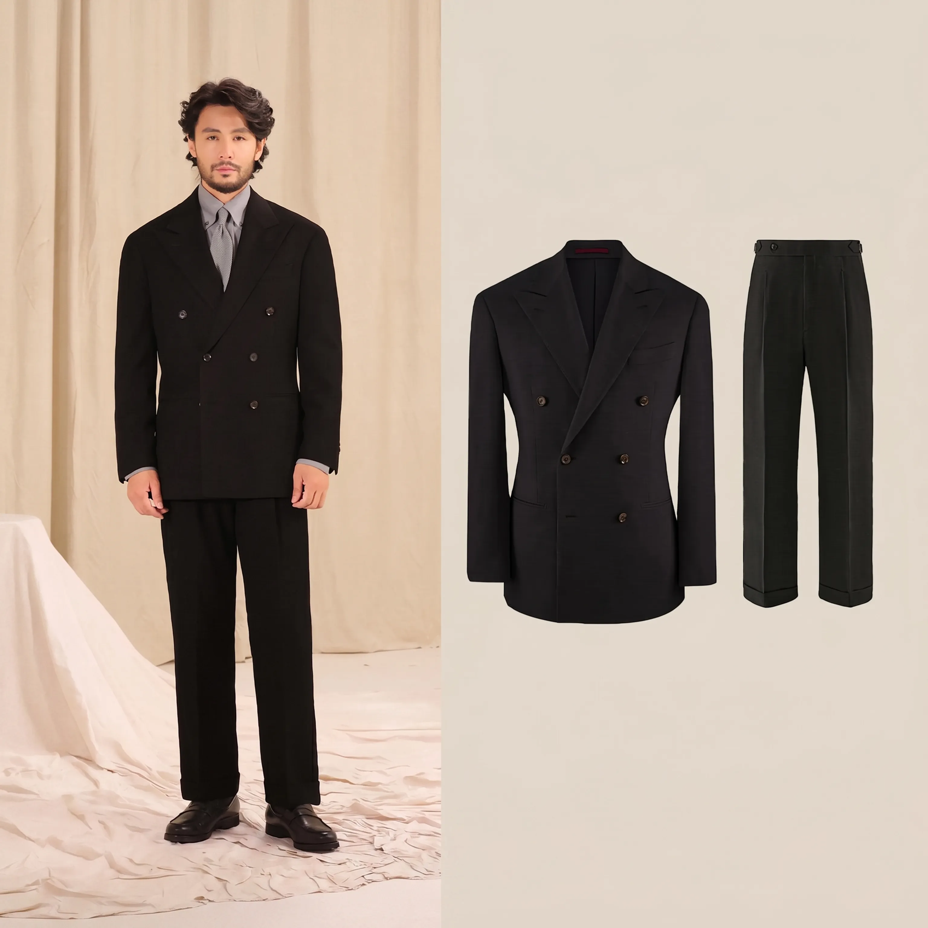 Double-Breasted Herringbone Suit - Image 17