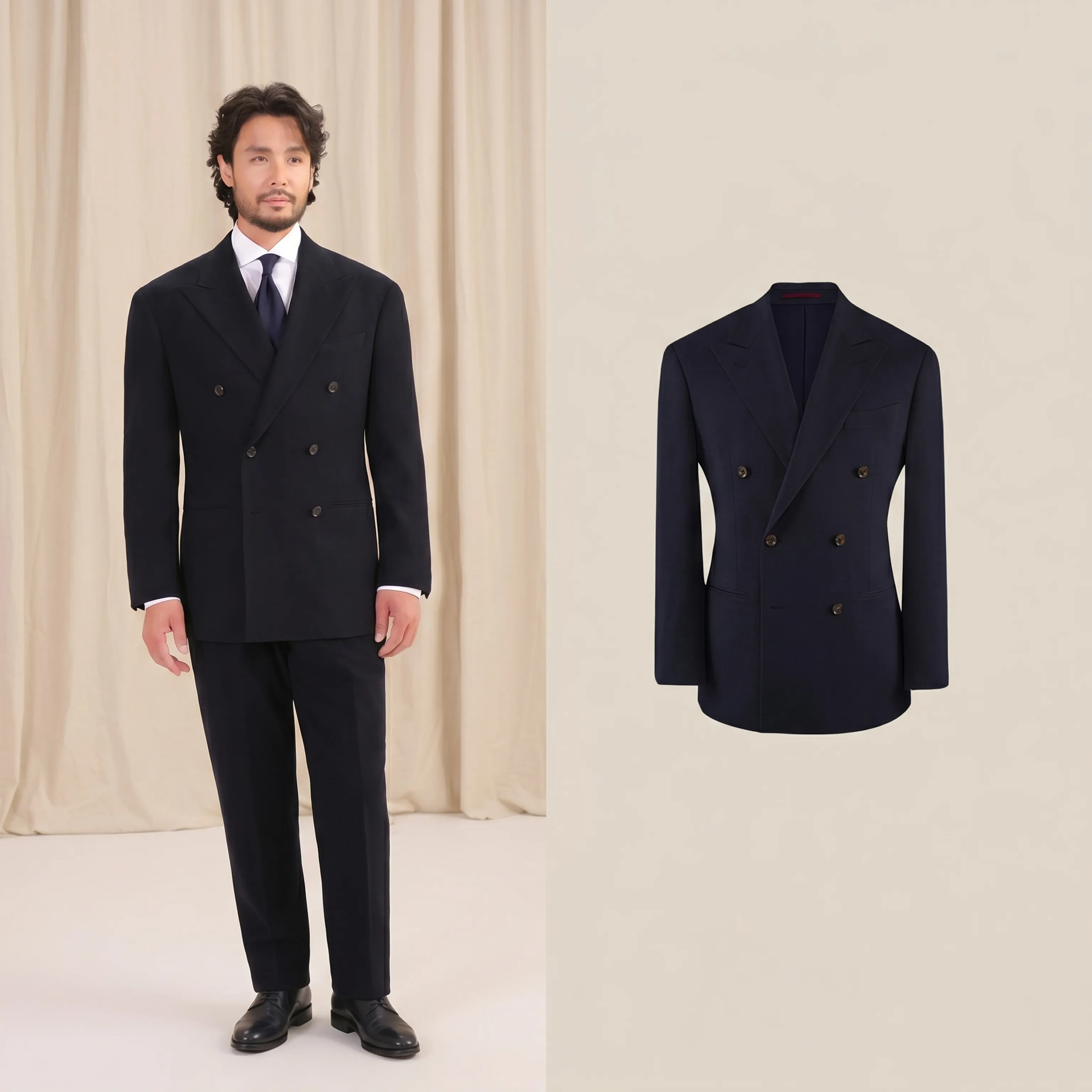 Double-Breasted Herringbone Suit - Image 7