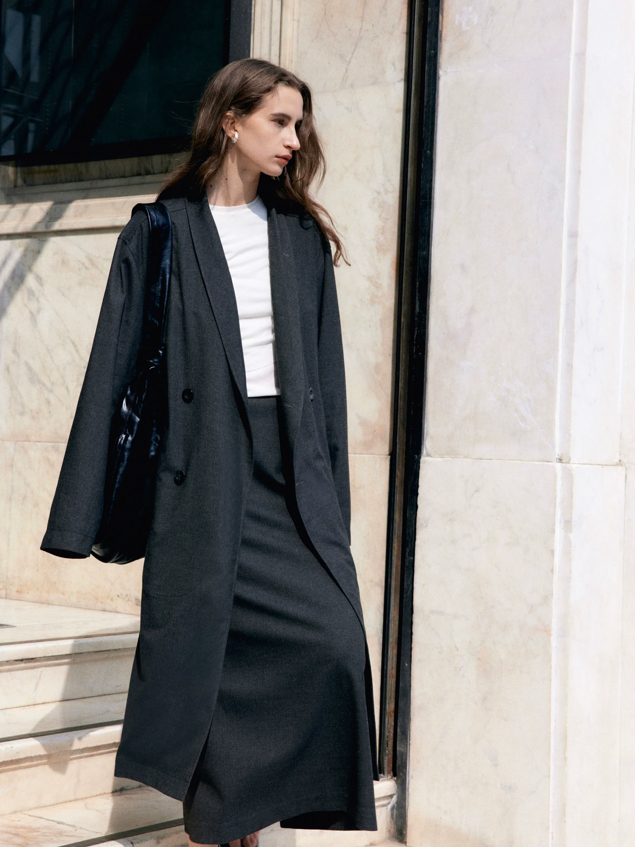 Double-Breasted Long Coat