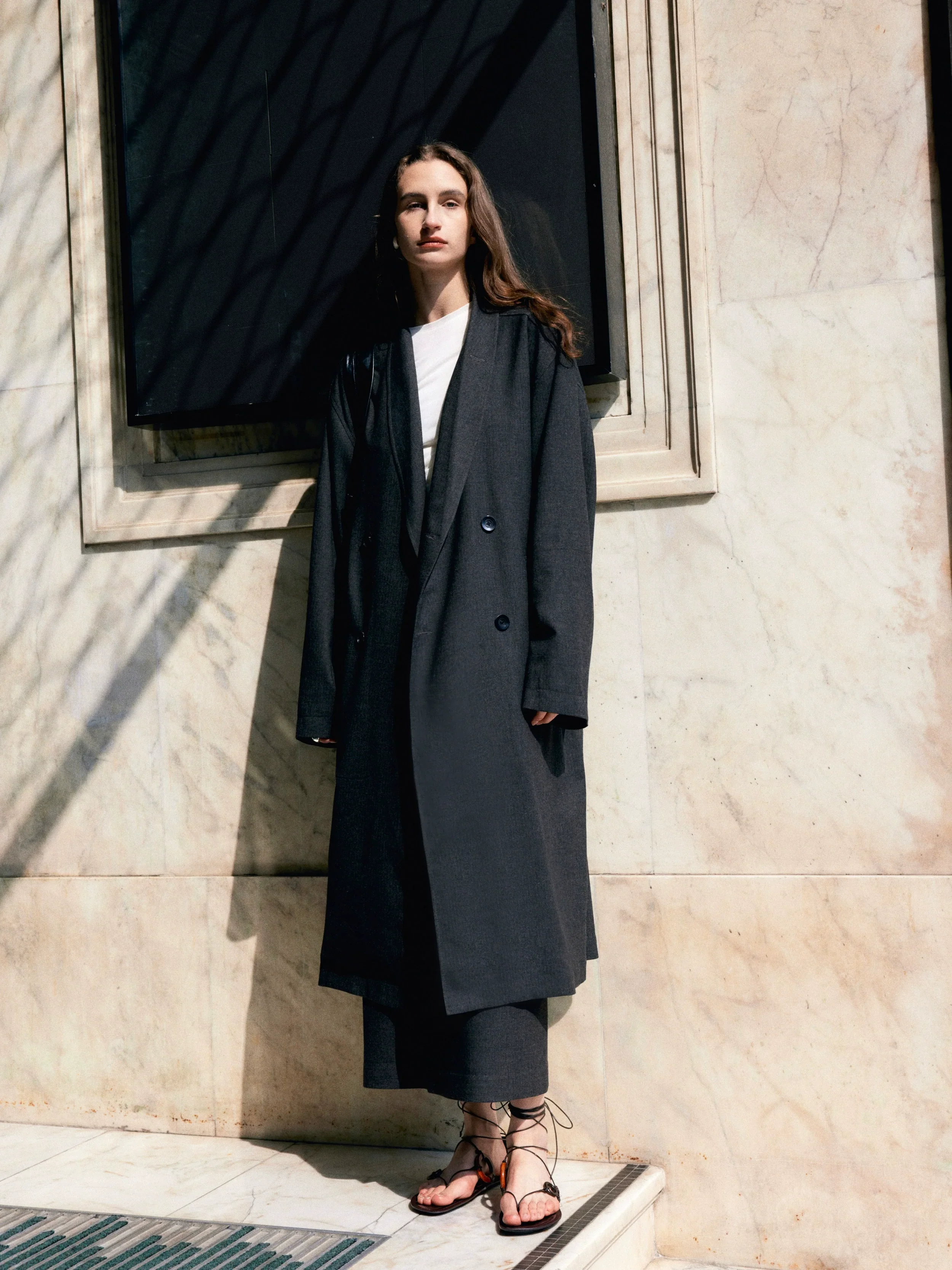 Double-Breasted Long Coat - Image 3