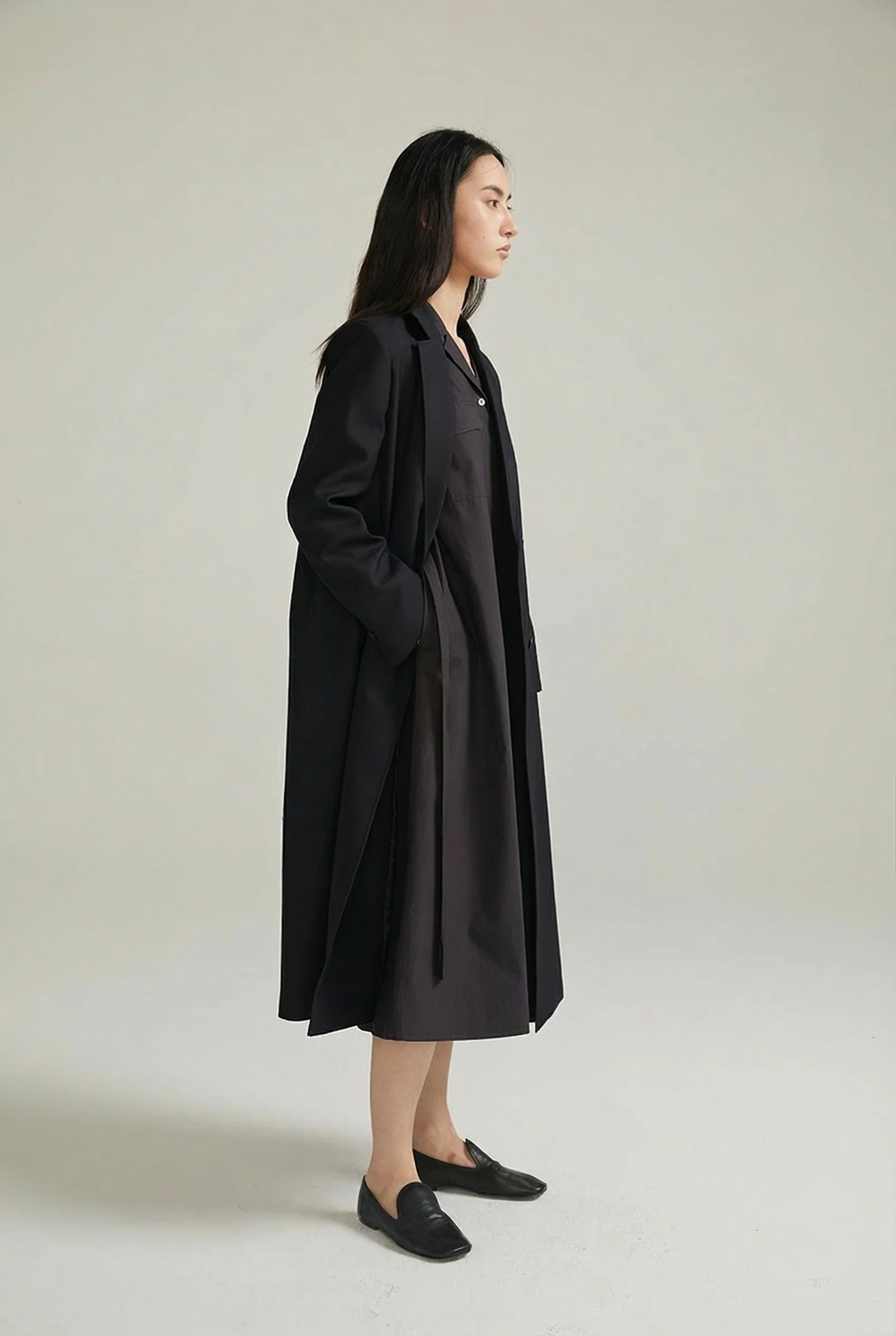 Double-Breasted Long Coat - Image 4