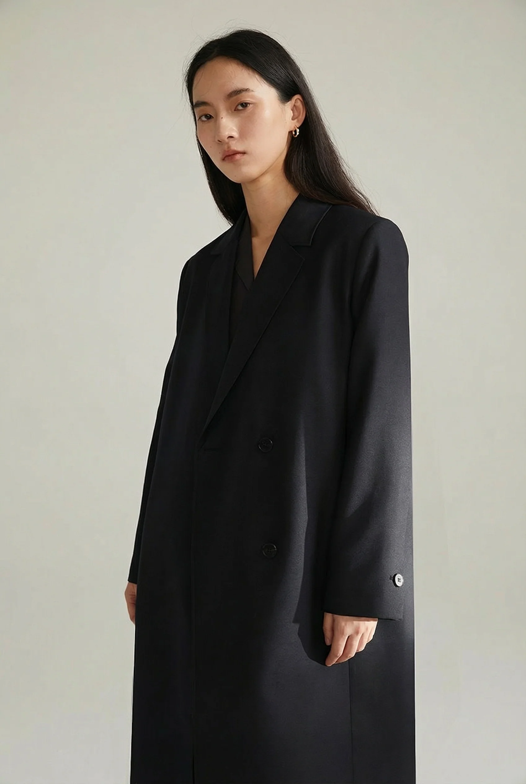 Double-Breasted Long Coat - Image 5