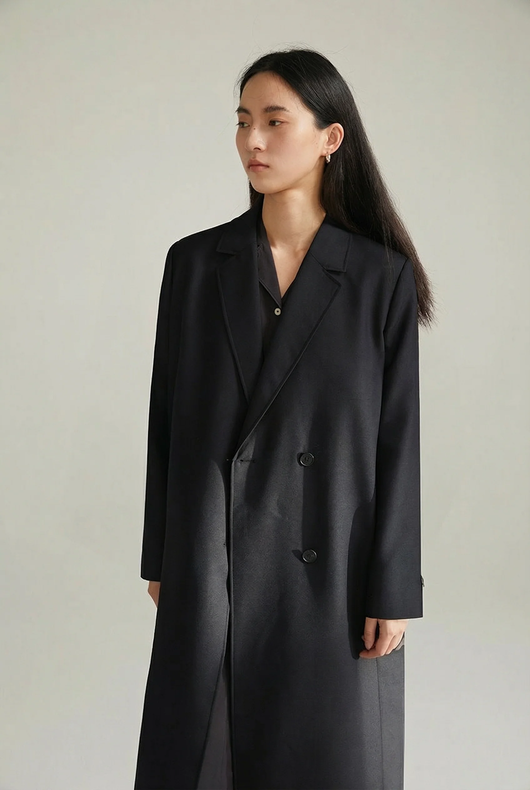 Double-Breasted Long Coat - Image 6