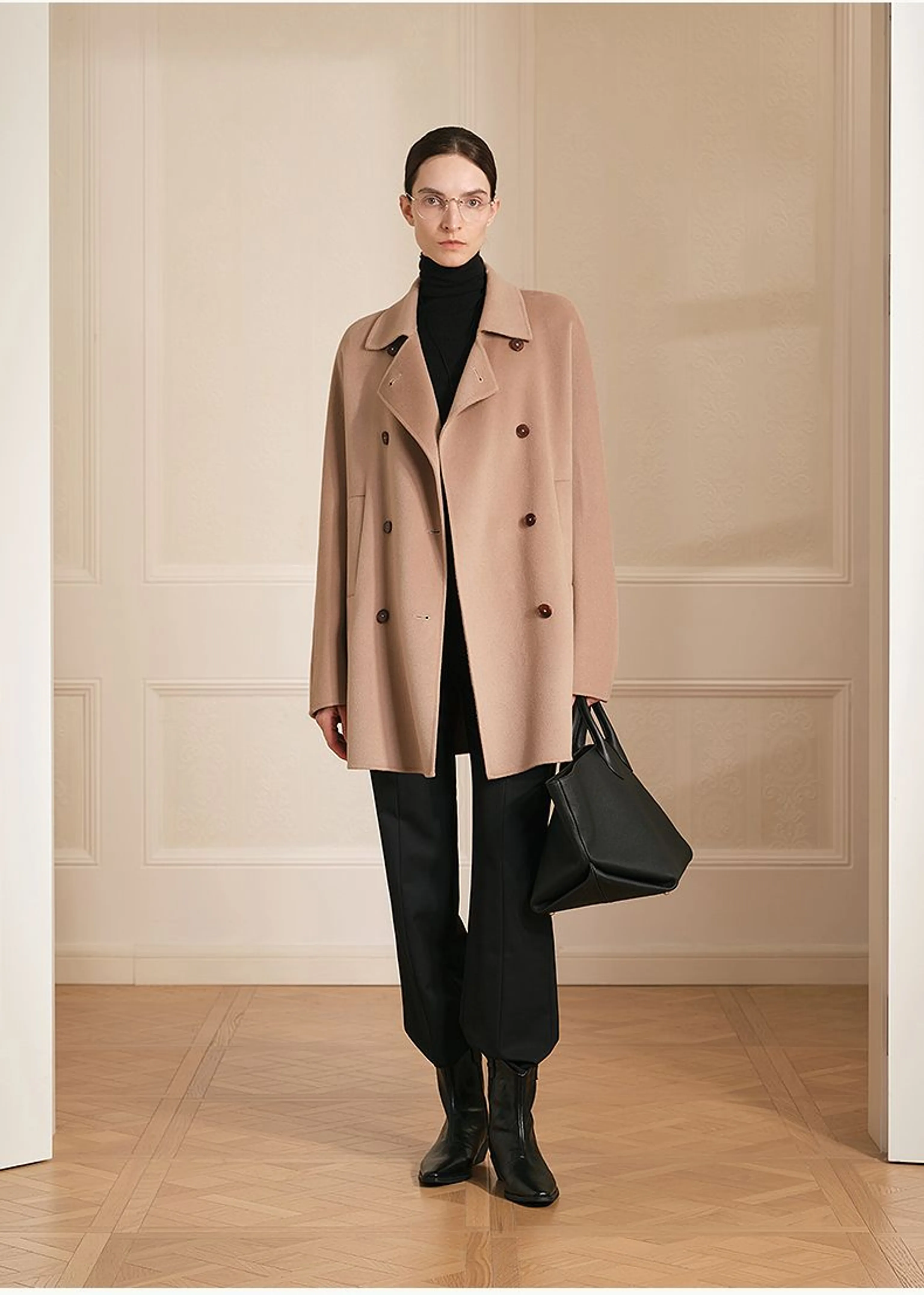 Double-Breasted Merino Wool Coat - Image 2